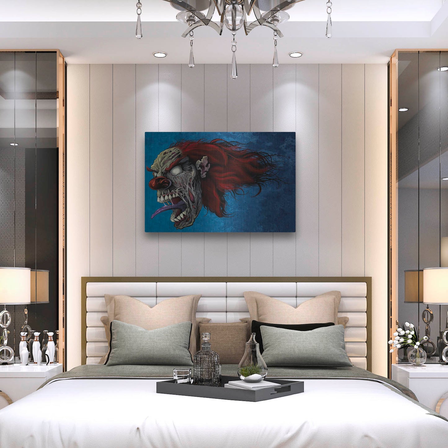 Luxe Metal Art 'Evil Clown 2' by Flyland Designs, Metal Wall Art,36x24