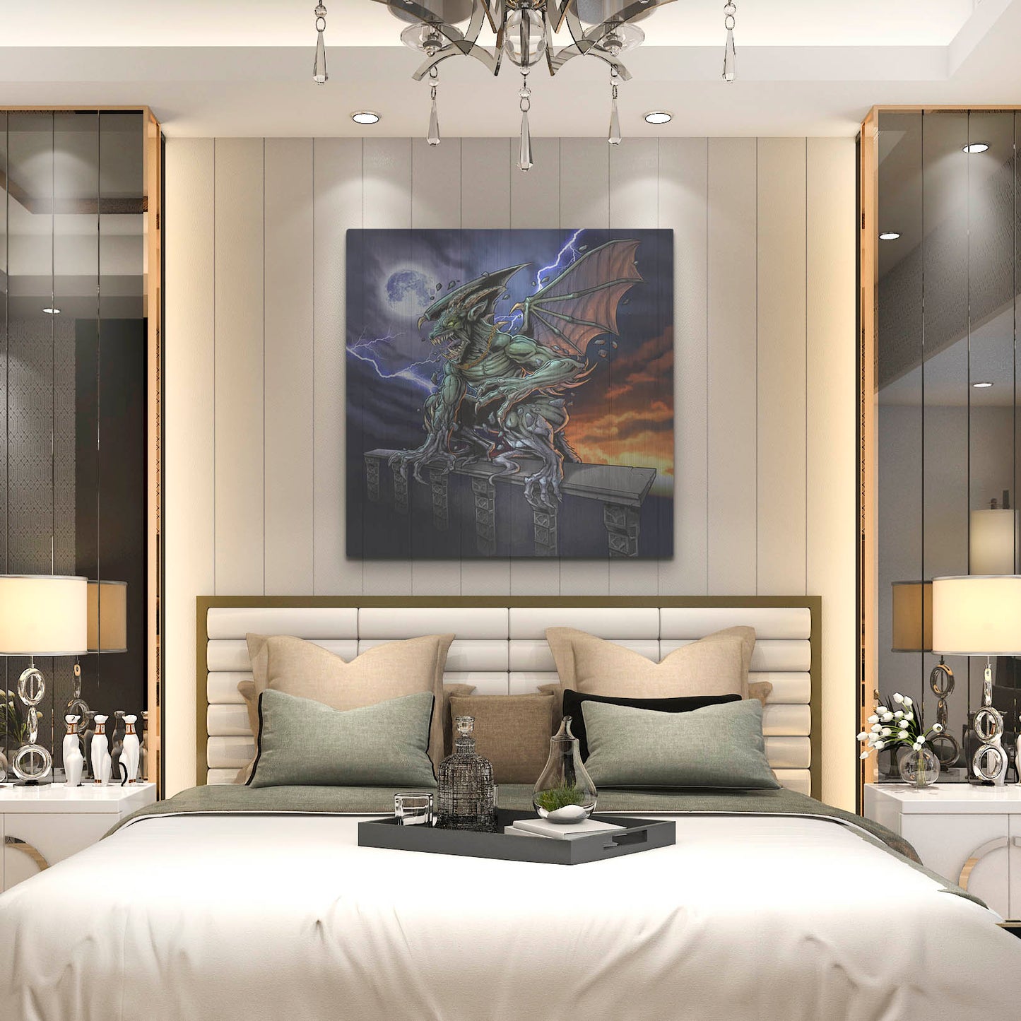 Luxe Metal Art 'Gargoyle 2' by Flyland Designs, Metal Wall Art,36x36