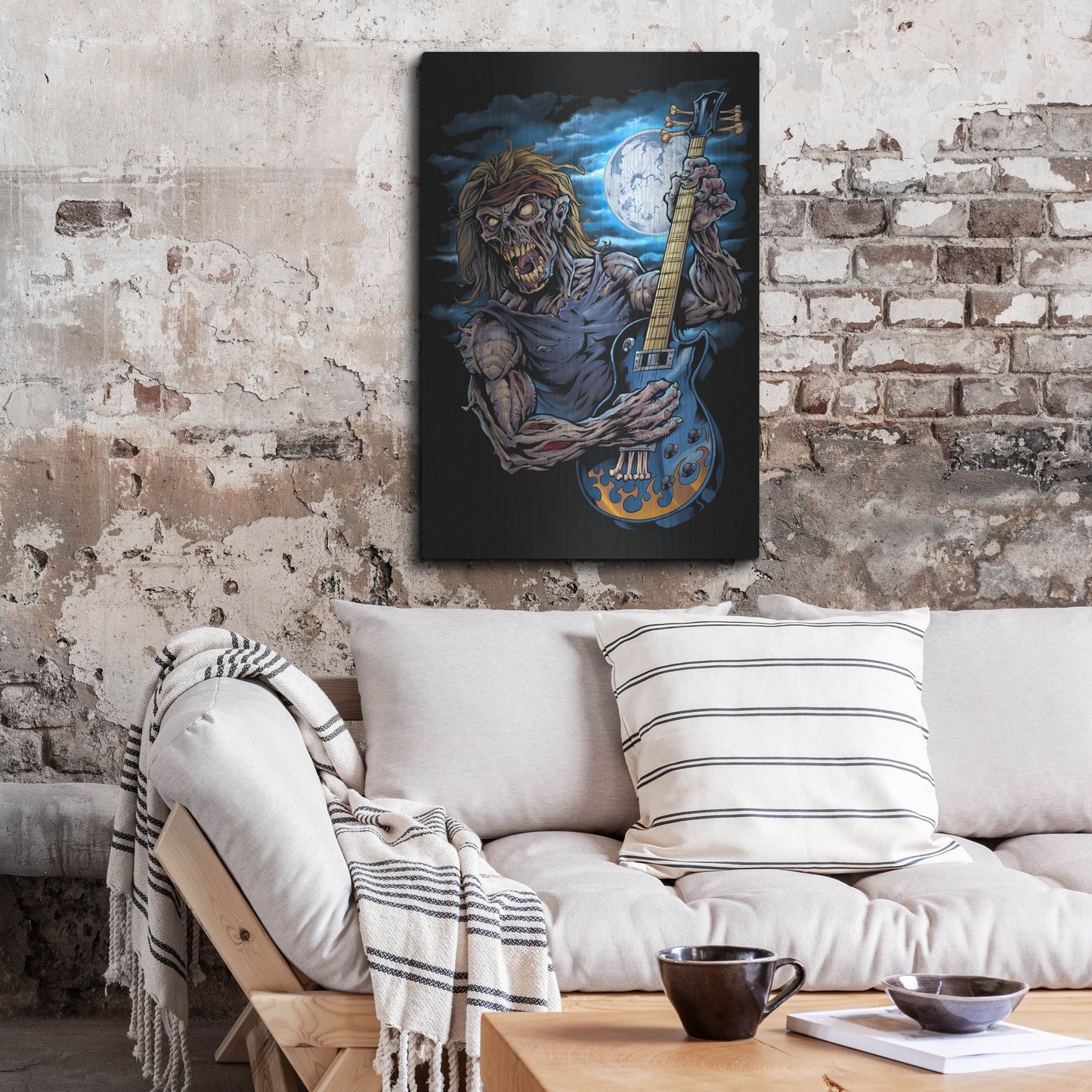 Luxe Metal Art 'Zombie Guitar Player' by Flyland Designs, Metal Wall Art,24x36