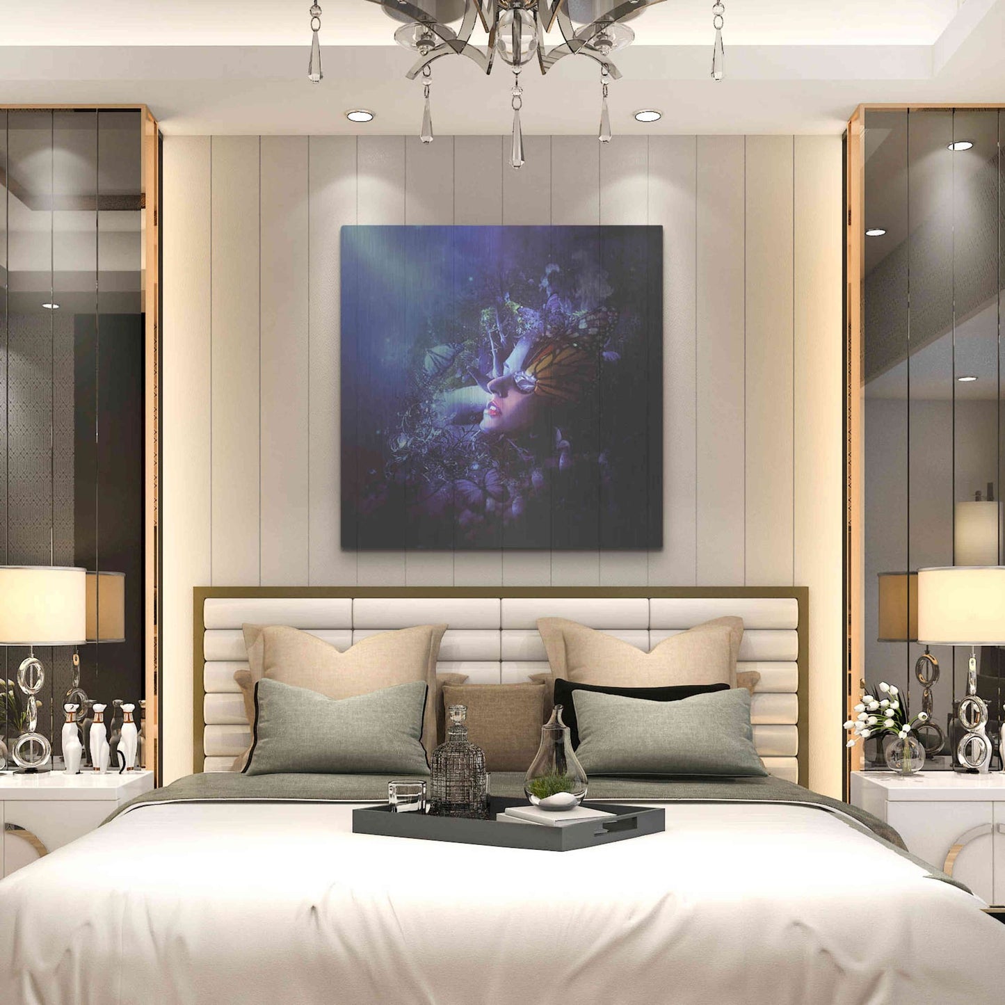 Luxe Metal Art 'Last Travel of the Butterflies' by Mario Sanchez Nevado, Metal Wall Art,36x36