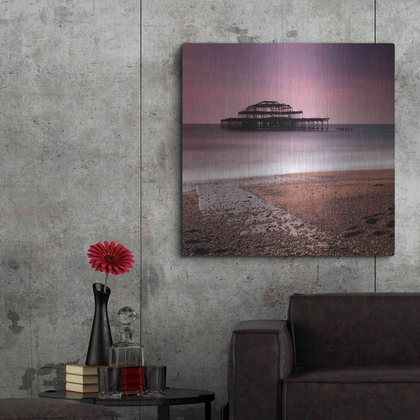 Luxe Metal Art 'Brighton Pier' by Nina Papiorek, Metal Wall Art,36x36