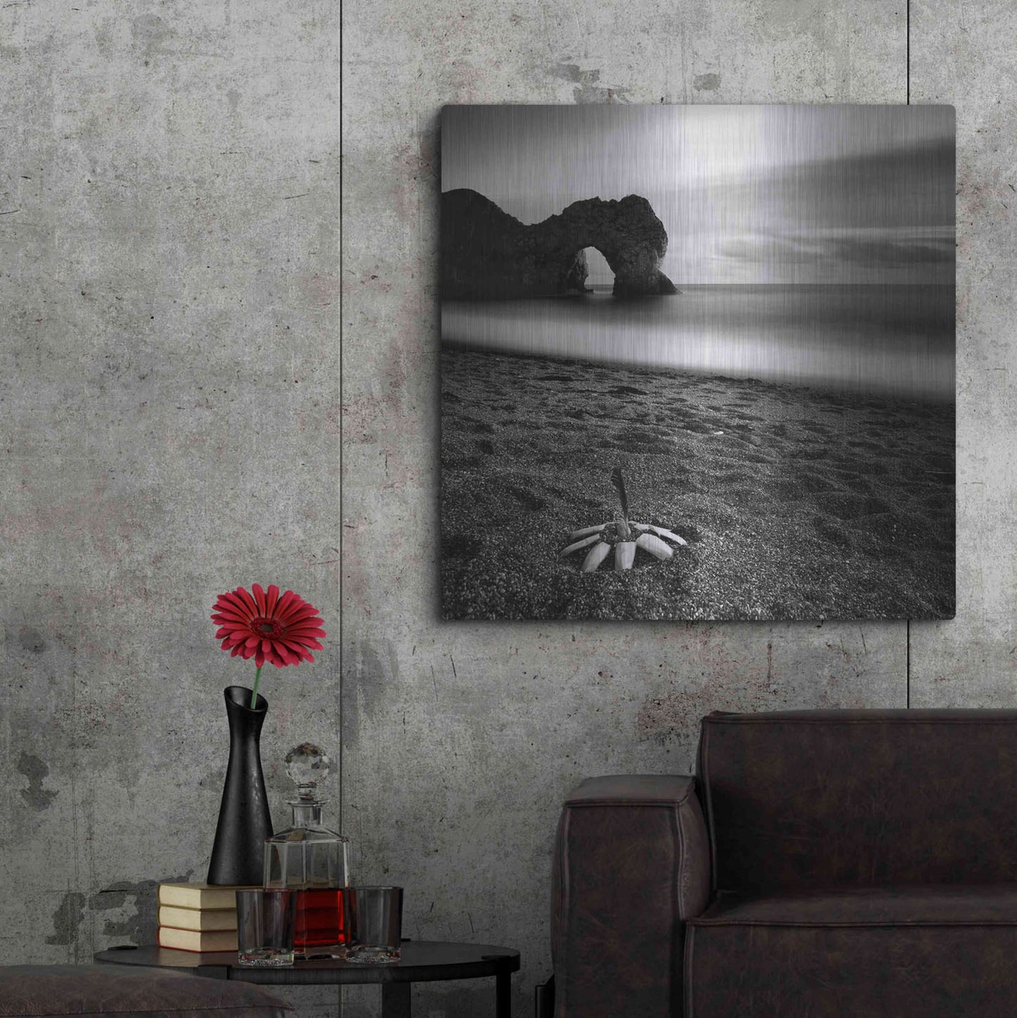 Luxe Metal Art 'Durdle Feather' by Nina Papiorek, Metal Wall Art,36x36