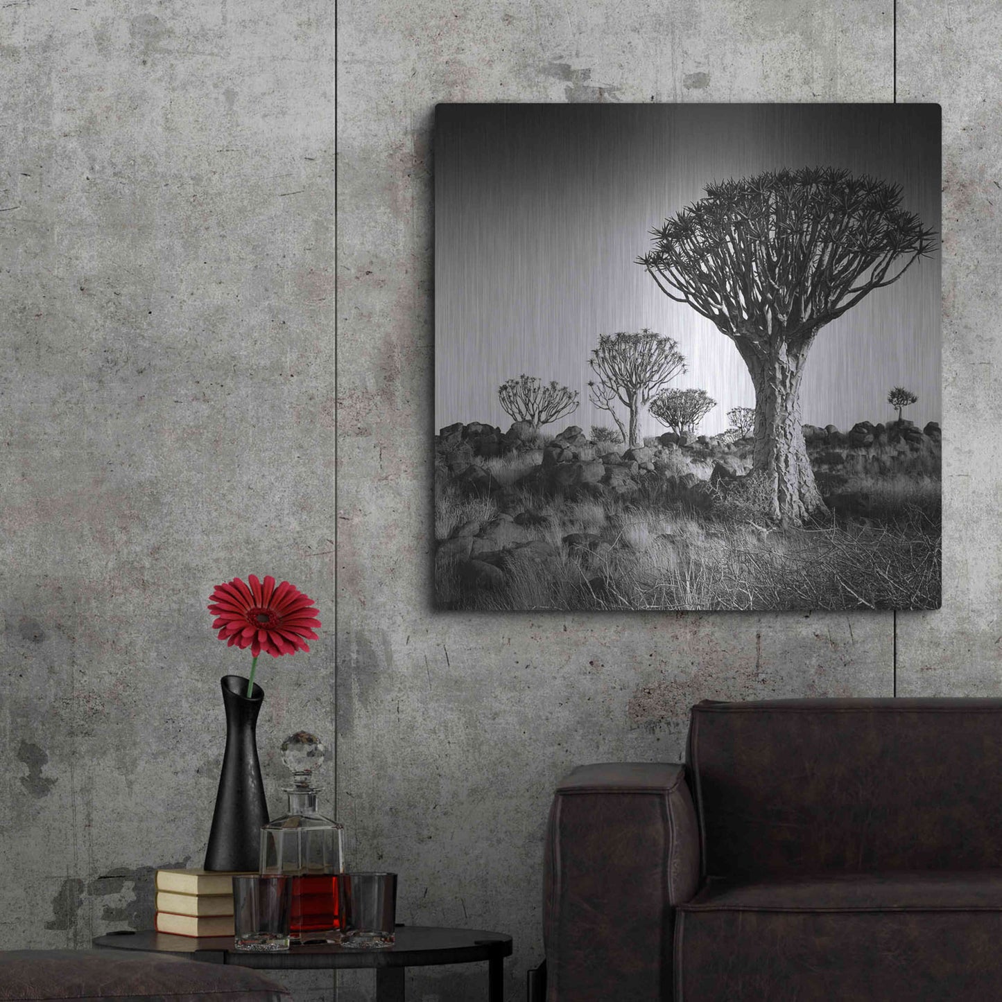 Luxe Metal Art 'Namibia Quiver Trees' by Nina Papiorek, Metal Wall Art,36x36