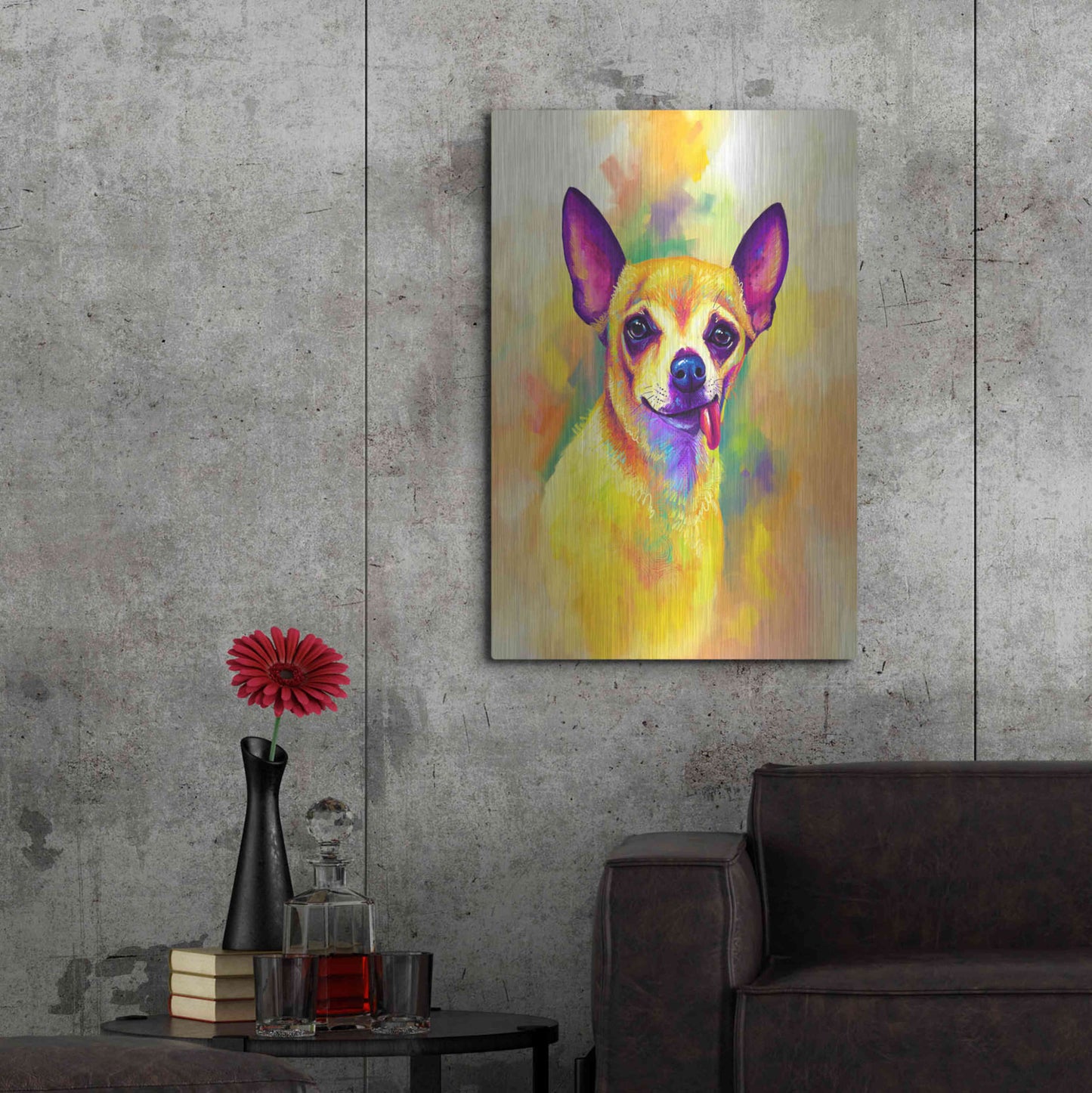 Luxe Metal Art 'Pop Art Chihuahua' by Furbaby Affiliates, Metal Wall Art,24x36