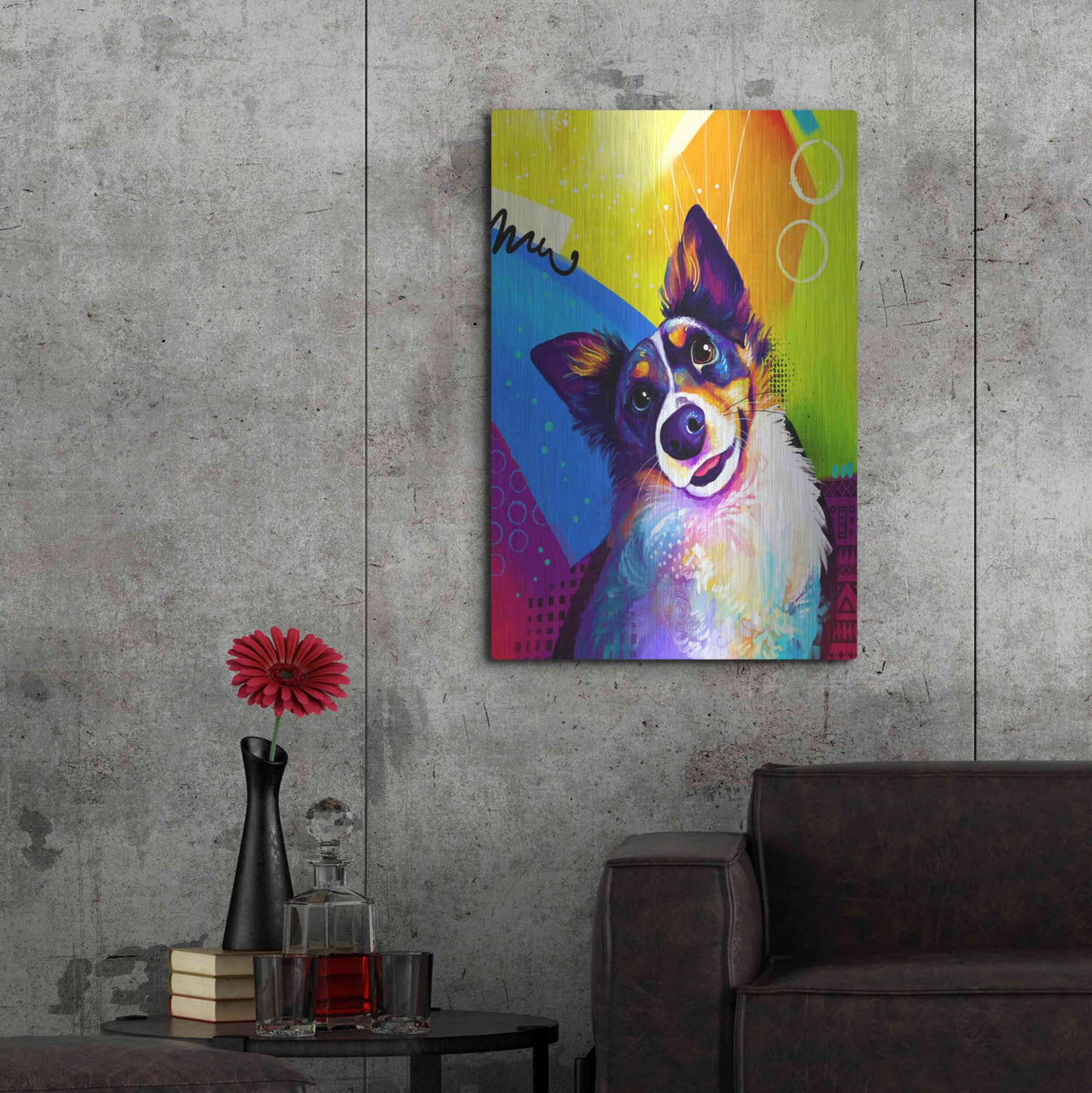 Luxe Metal Art 'Pop Art Australian Shepherd 3' by Furbaby Affiliates, Metal Wall Art,24x36