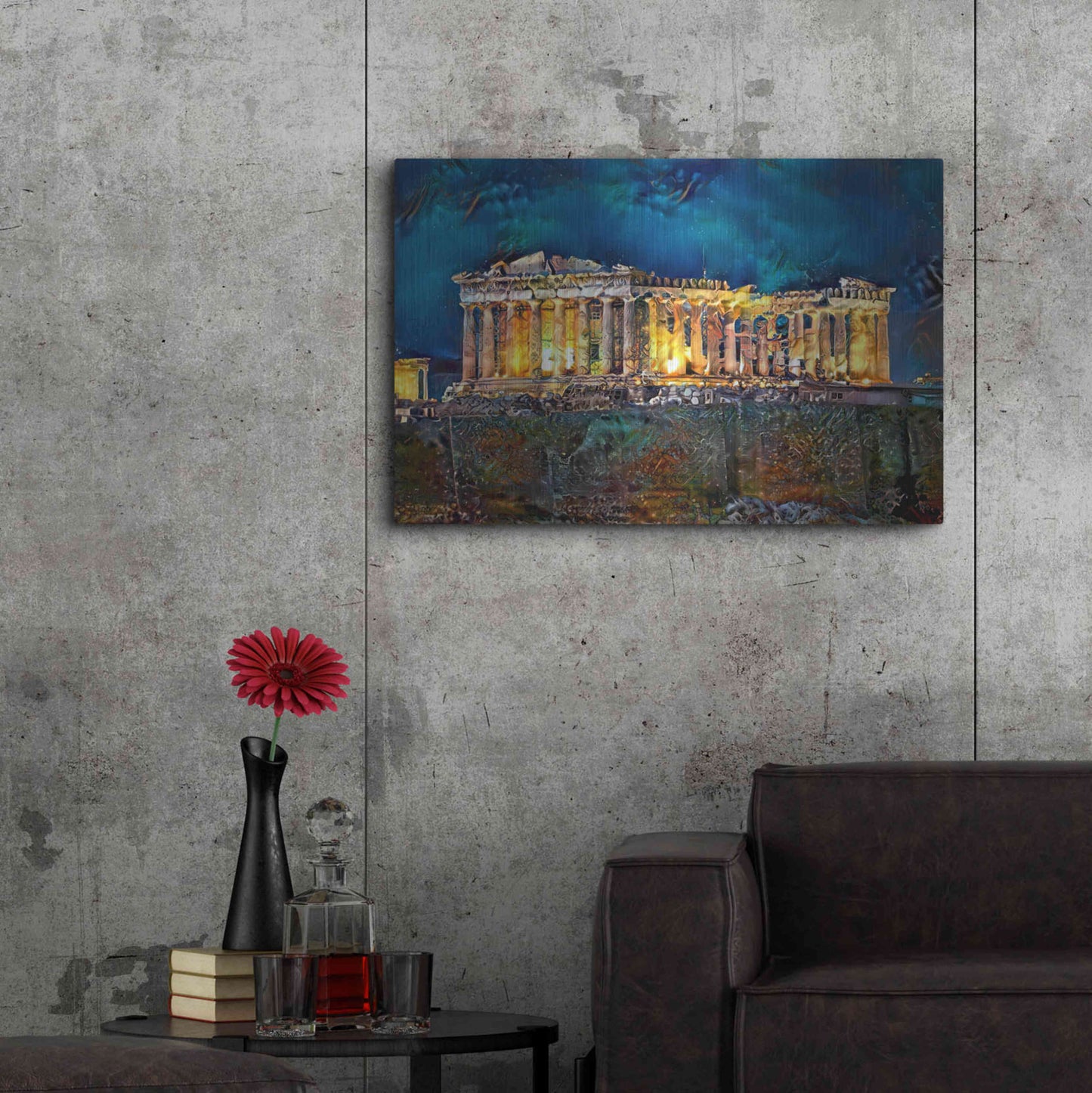 Luxe Metal Art 'Athens Greece Parthenon' by Pedro Gavidia, Metal Wall Art,36x24