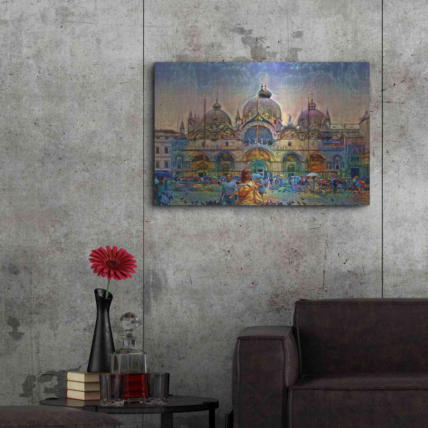 Luxe Metal Art 'Venice Italy Patriarchal Cathedral Basilica of Saint Mark' by Pedro Gavidia, Metal Wall Art,36x24