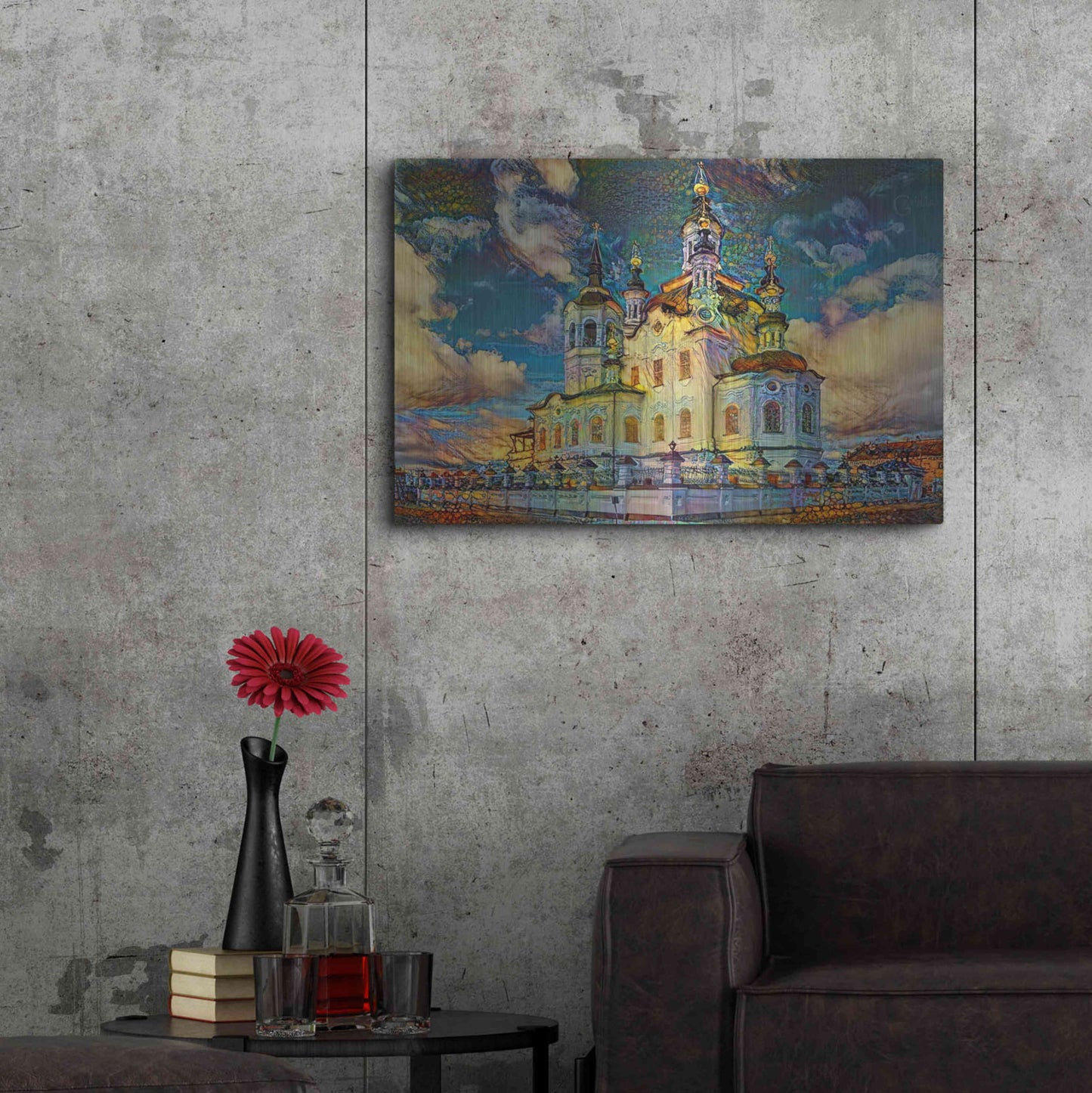Luxe Metal Art 'Tyumen Russia Church of Zechariah and Elizabeth in Tobolsk' by Pedro Gavidia, Metal Wall Art,36x24
