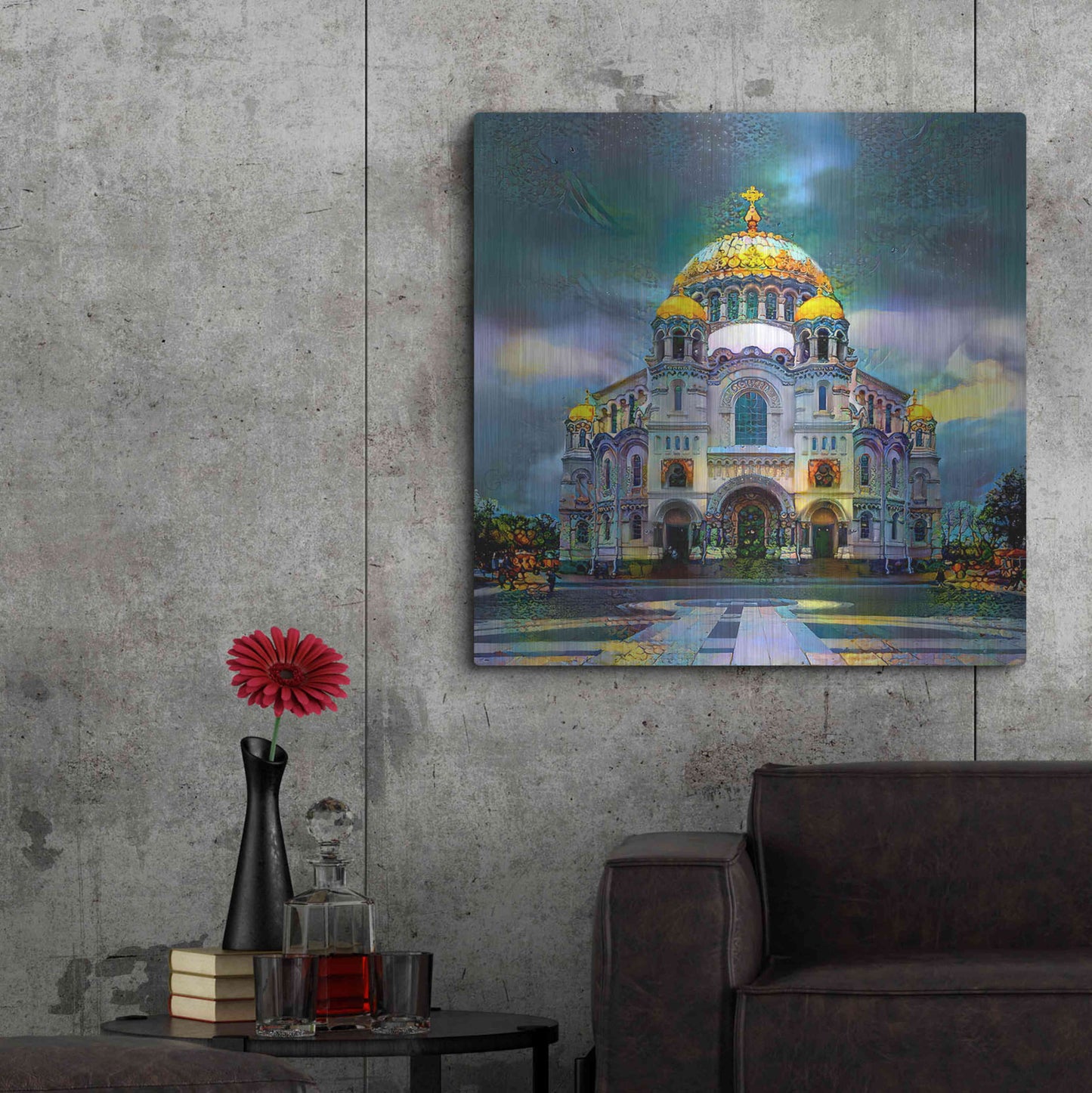 Luxe Metal Art 'Saint Petersburg Russia Naval cathedral of Saint Nicholas in Kronstadt' by Pedro Gavidia, Metal Wall Art,36x36