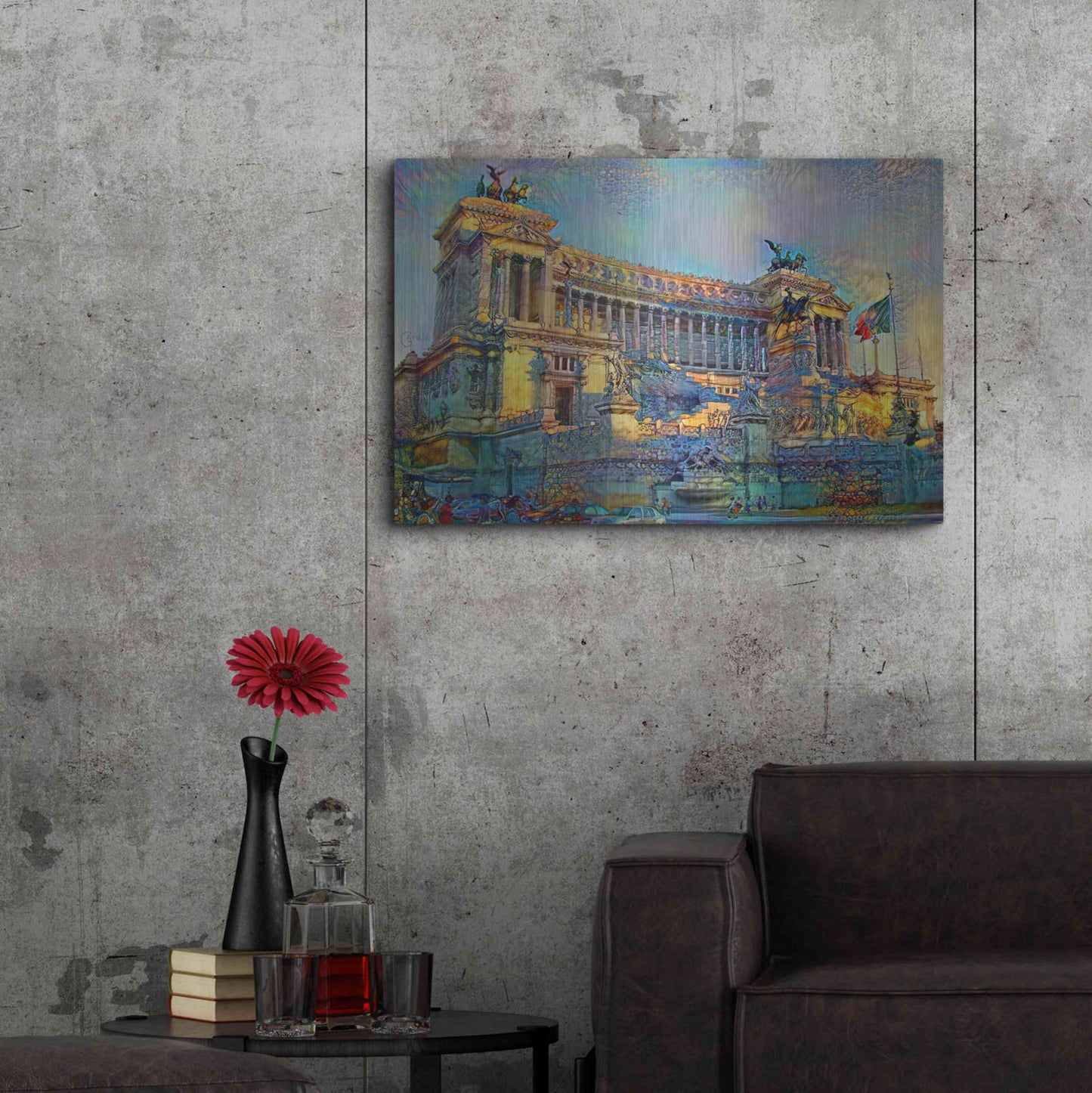Luxe Metal Art 'Rome Italy Victor Emmanuel II National Monument' by Pedro Gavidia, Metal Wall Art,36x24