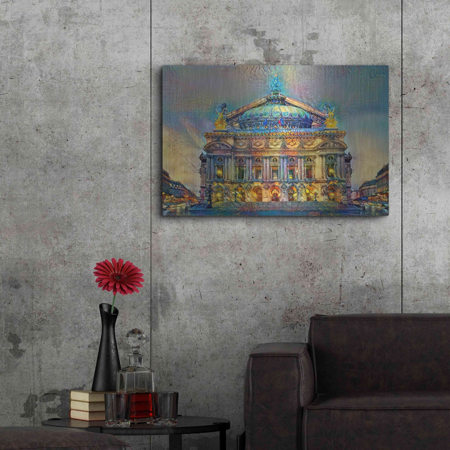 Luxe Metal Art 'Paris France Opera Garnier' by Pedro Gavidia, Metal Wall Art,36x24