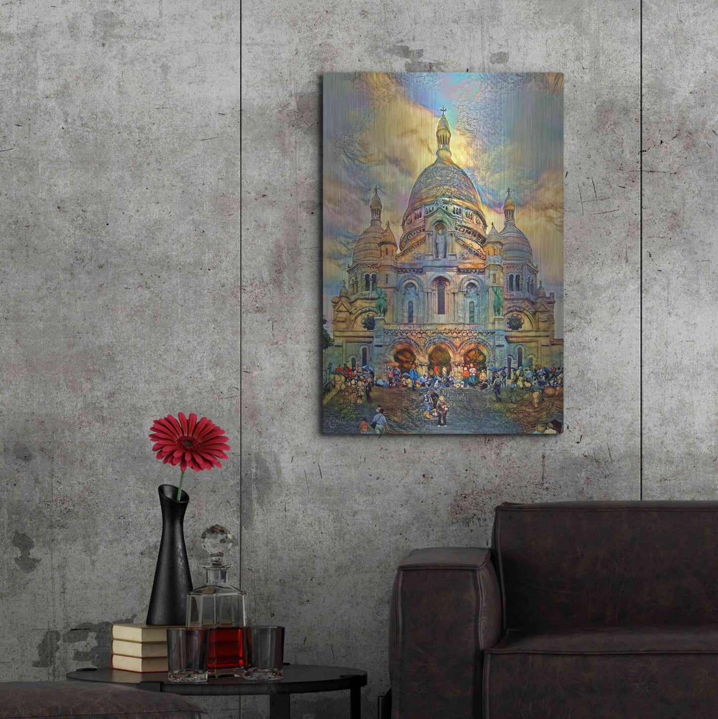Luxe Metal Art 'Paris France Basilica of the Sacred Heart Sacre Coeur 2' by Pedro Gavidia, Metal Wall Art,24x36