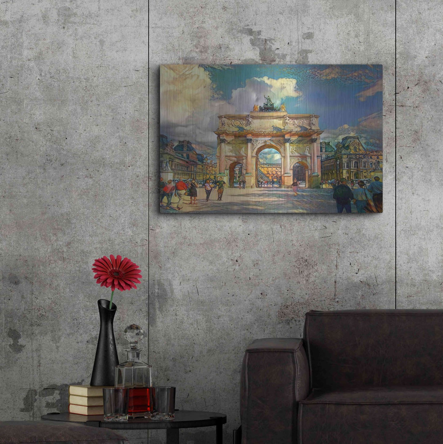 Luxe Metal Art 'Paris France Arch of Carrousel' by Pedro Gavidia, Metal Wall Art,36x24