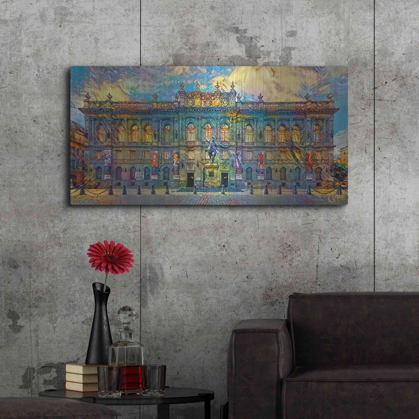 Luxe Metal Art 'Mexico City National Museum of Art' by Pedro Gavidia, Metal Wall Art,48x24