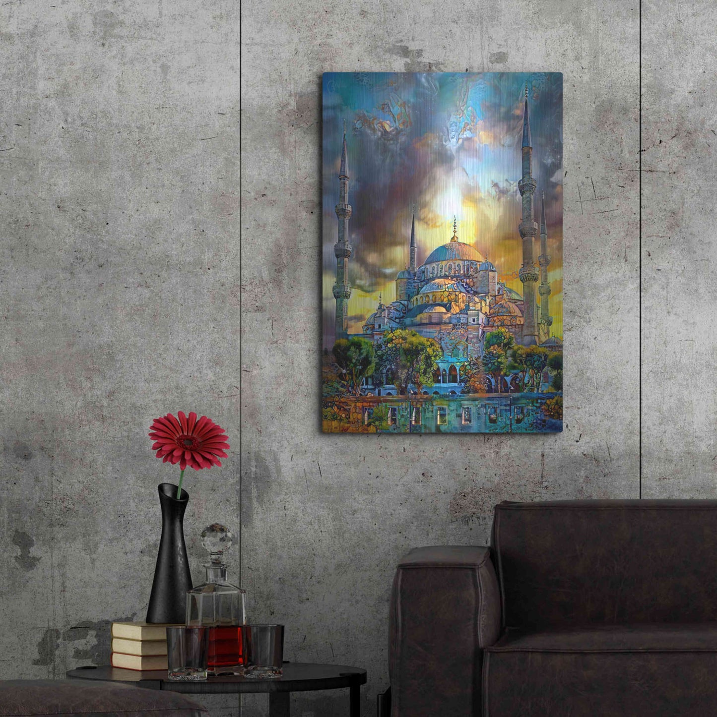 Luxe Metal Art 'Istanbul Turkey Blue Mosque' by Pedro Gavidia, Metal Wall Art,24x36