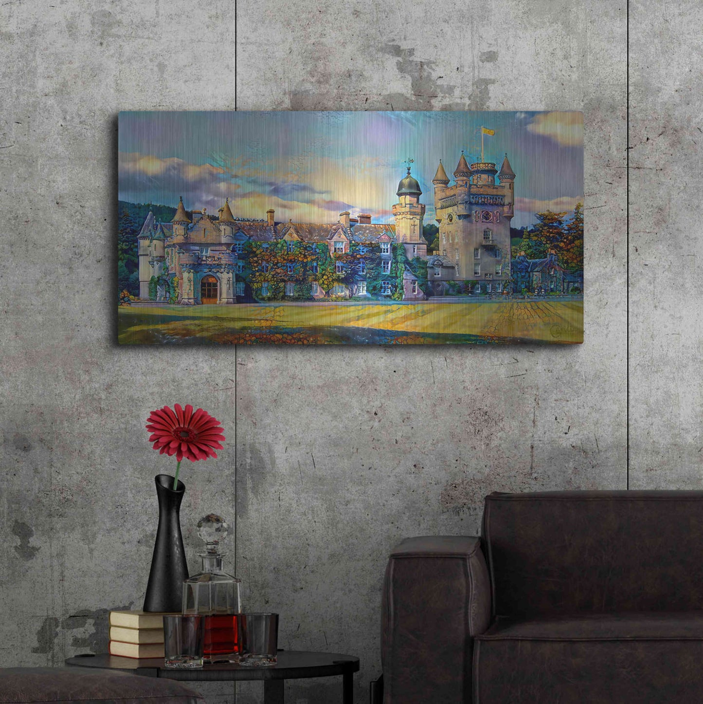 Luxe Metal Art 'Aberdeenshire Scotland Balmoral Castle' by Pedro Gavidia, Metal Wall Art,48x24