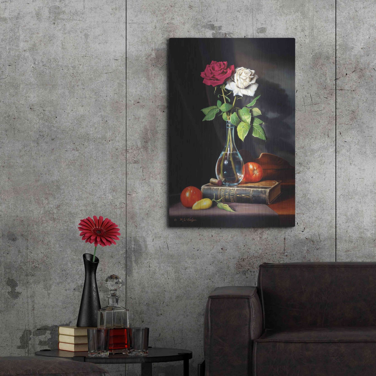 Luxe Metal Art 'Message In A Bottle' by R. Hed, Metal Wall Art,24x36