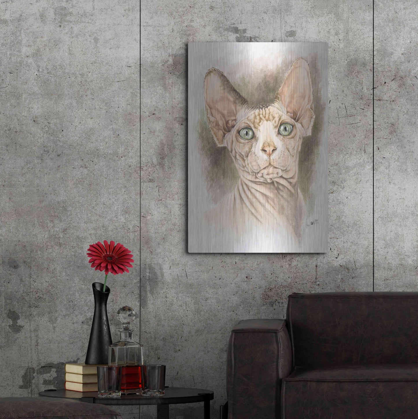 Luxe Metal Art 'Sphinx' by Barbara Keith, Metal Wall Art,24x36