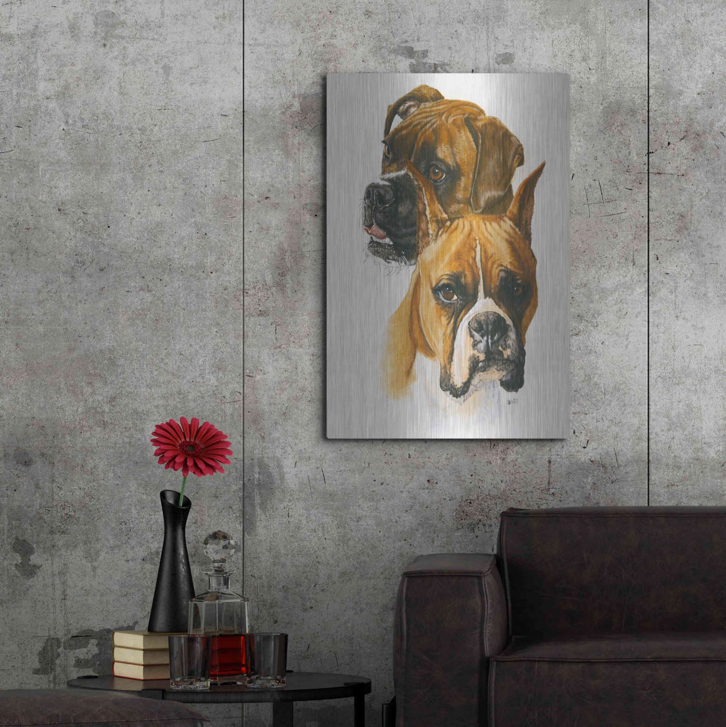 Luxe Metal Art 'Boxer' by Barbara Keith, Metal Wall Art,24x36