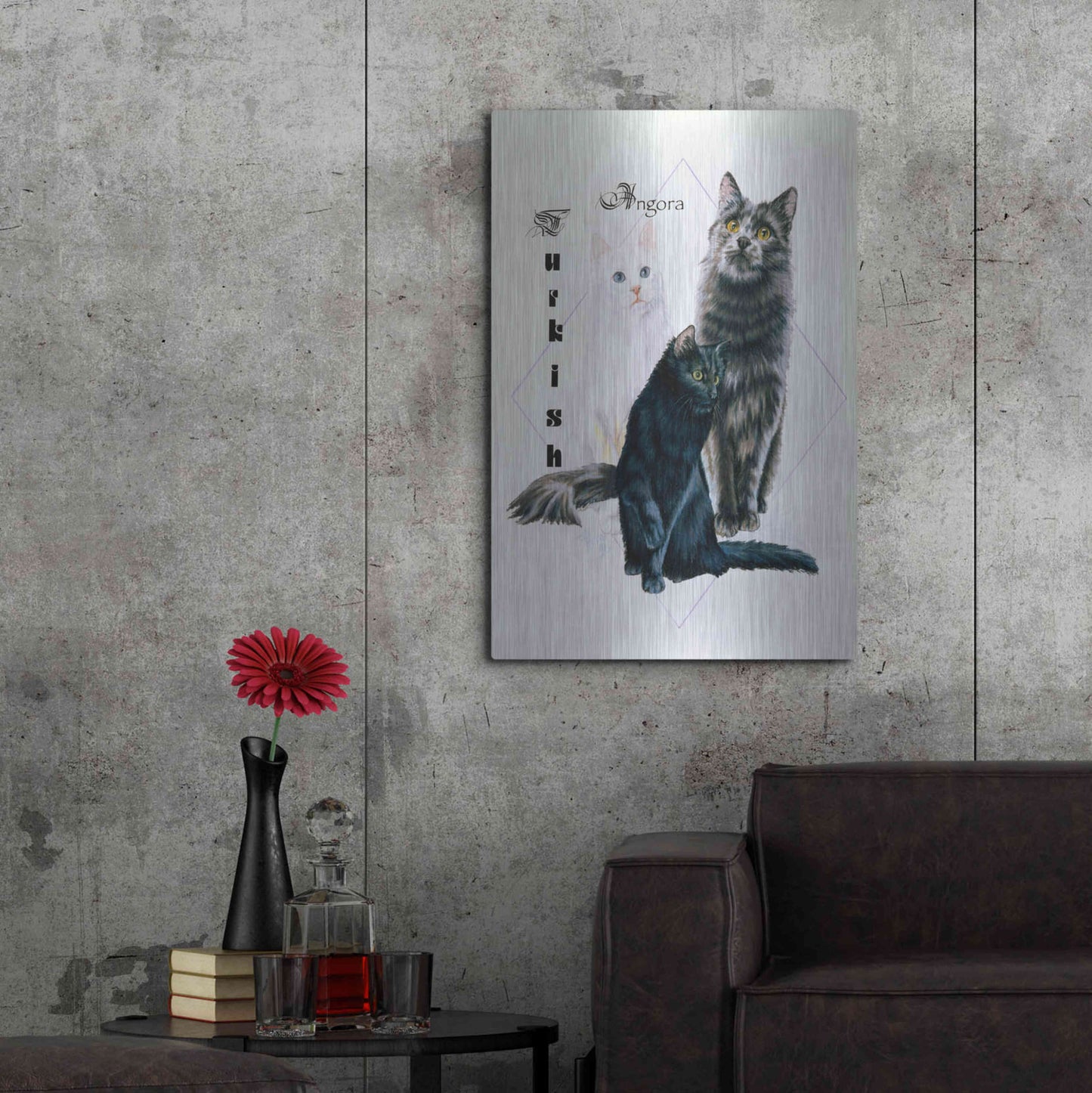 Luxe Metal Art 'Turkish Angora' by Barbara Keith, Metal Wall Art,24x36