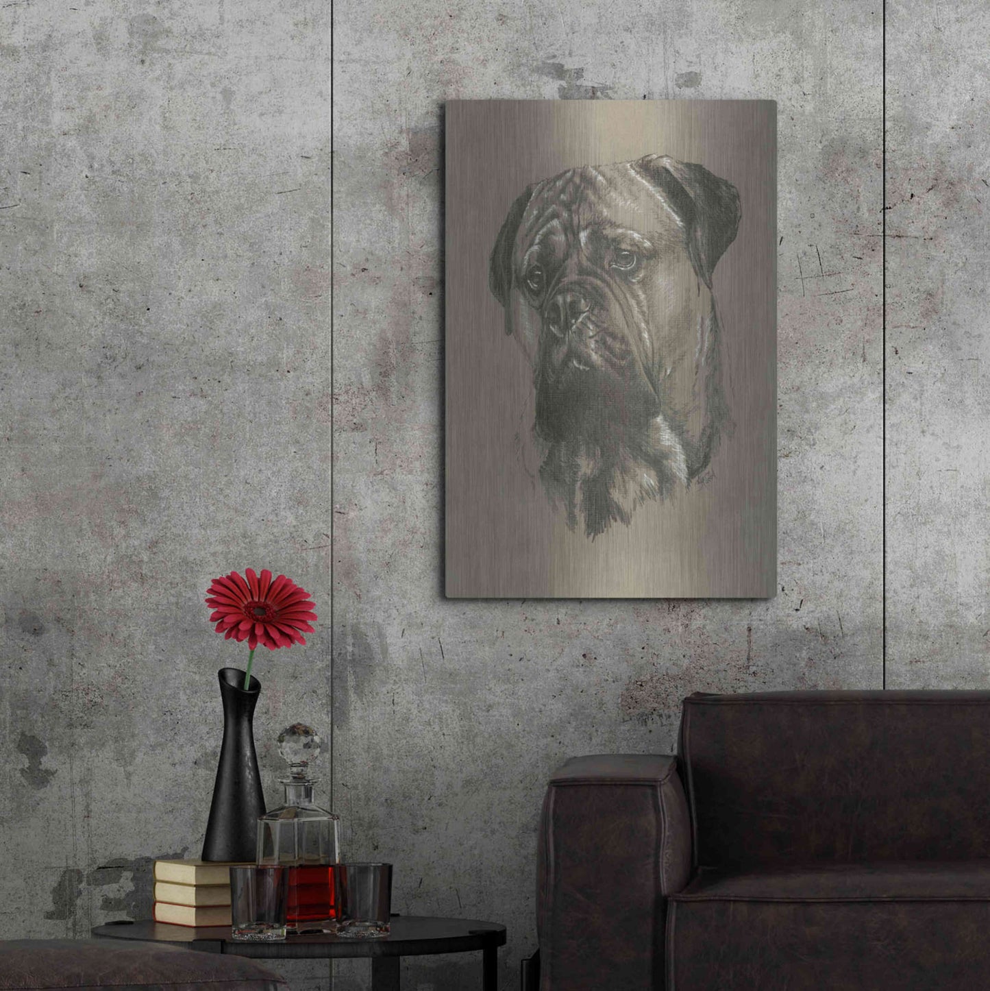 Luxe Metal Art 'Bull Mastiff' by Barbara Keith, Metal Wall Art,24x36