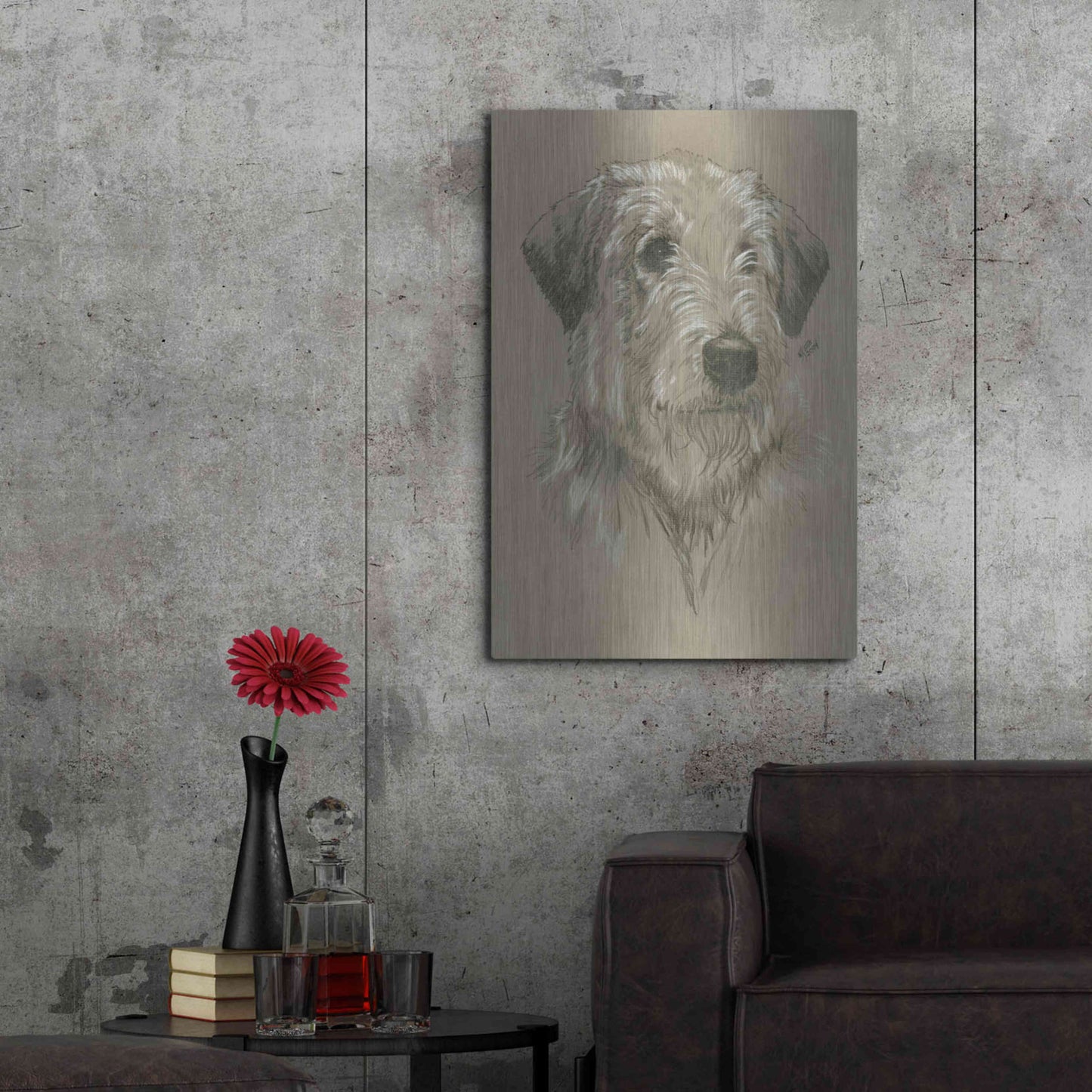 Luxe Metal Art 'Irish Wolfhound' by Barbara Keith, Metal Wall Art,24x36