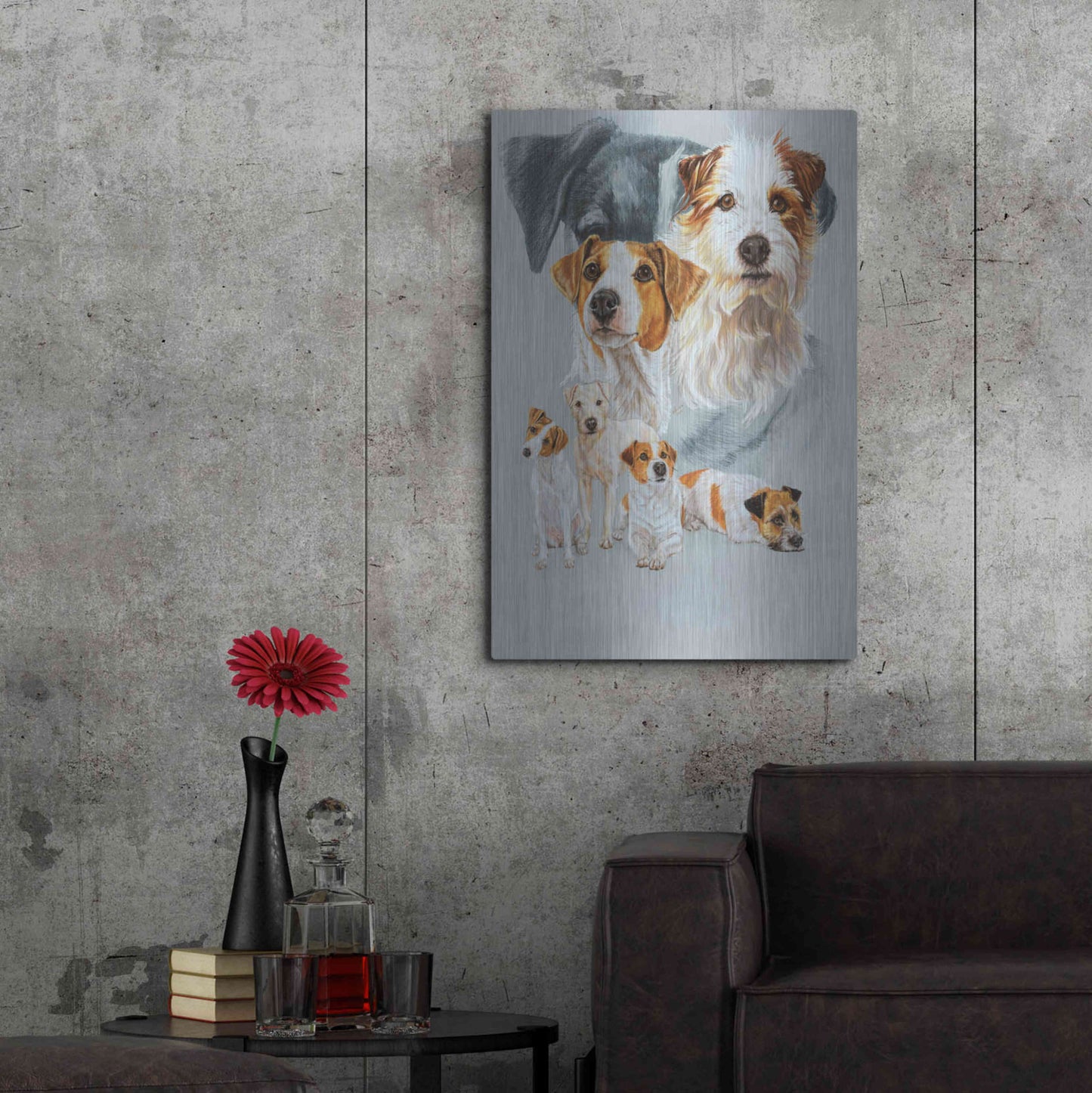 Luxe Metal Art 'Jack Russell and Ghost' by Barbara Keith, Metal Wall Art,24x36