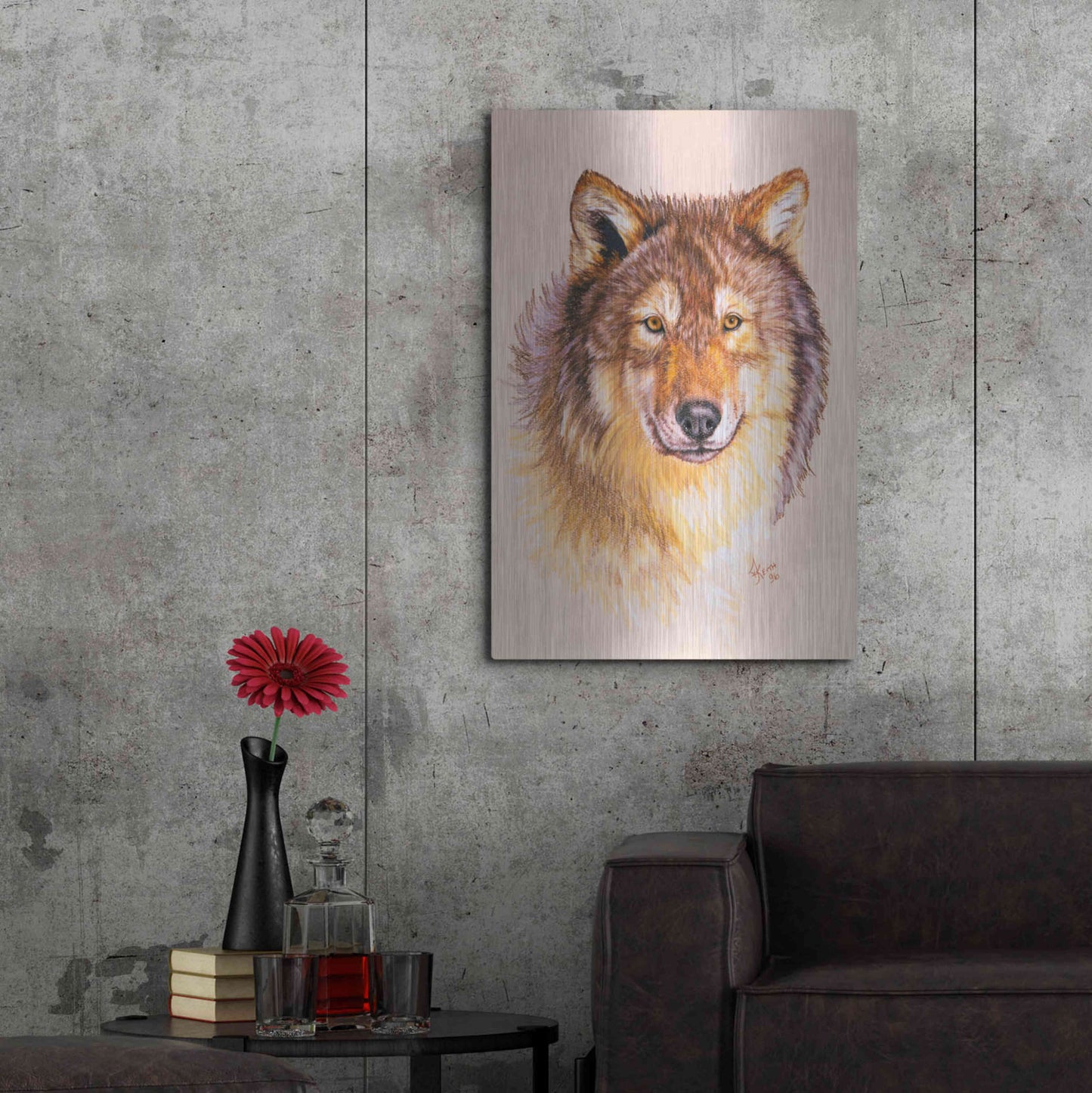 Luxe Metal Art 'Lobo' by Barbara Keith, Metal Wall Art,24x36