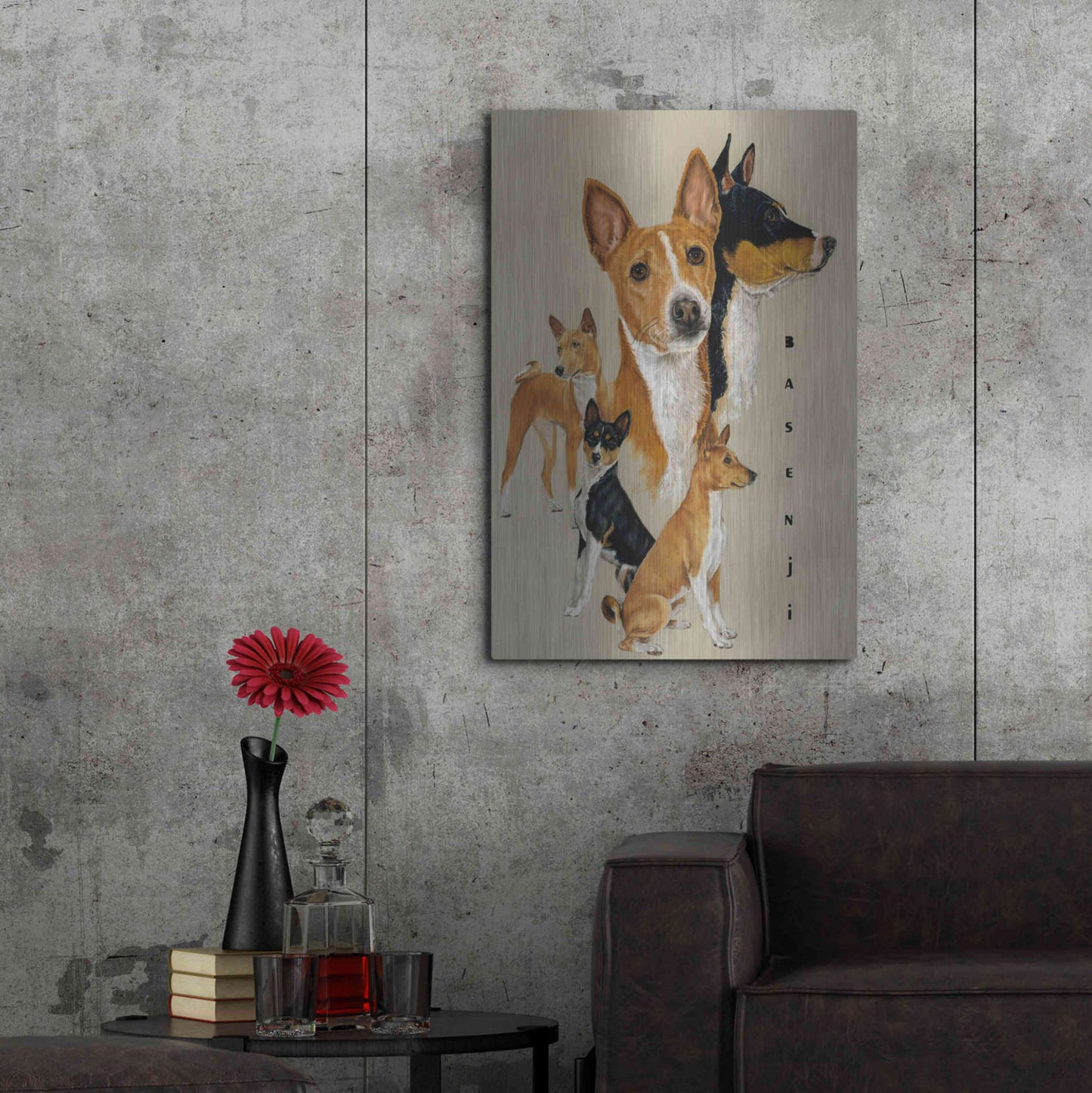 Luxe Metal Art 'Basenji' by Barbara Keith, Metal Wall Art,24x36