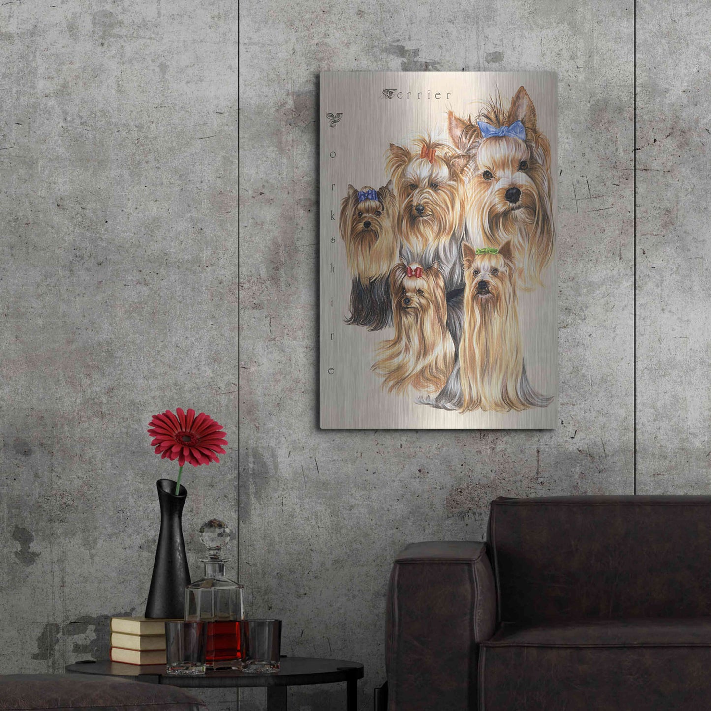 Luxe Metal Art 'Terrier' by Barbara Keith, Metal Wall Art,24x36