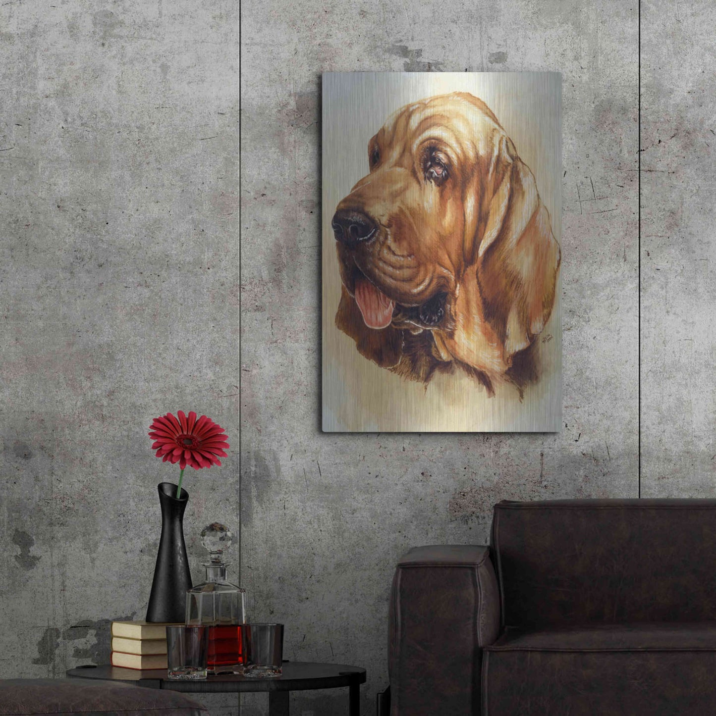 Luxe Metal Art 'Blood Hound' by Barbara Keith, Metal Wall Art,24x36