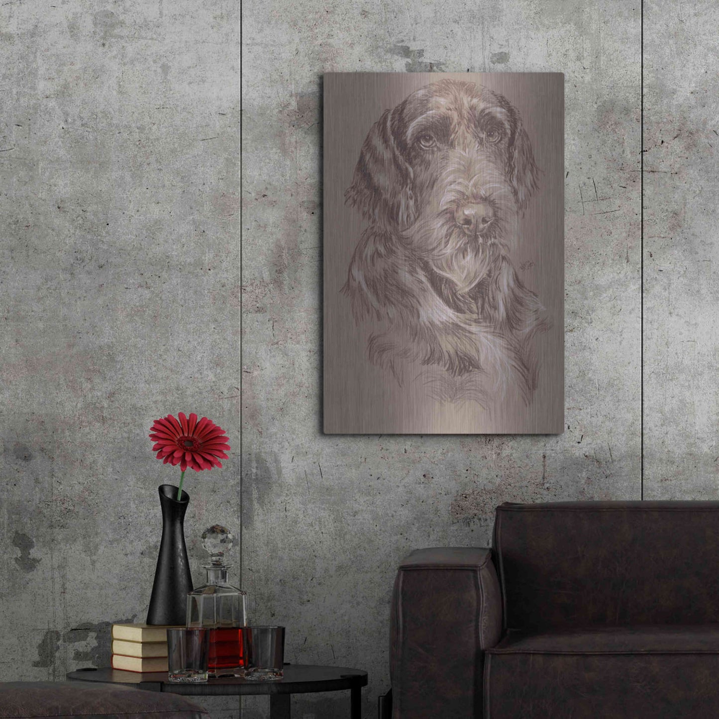 Luxe Metal Art 'German Wirehaired Pointer' by Barbara Keith, Metal Wall Art,24x36