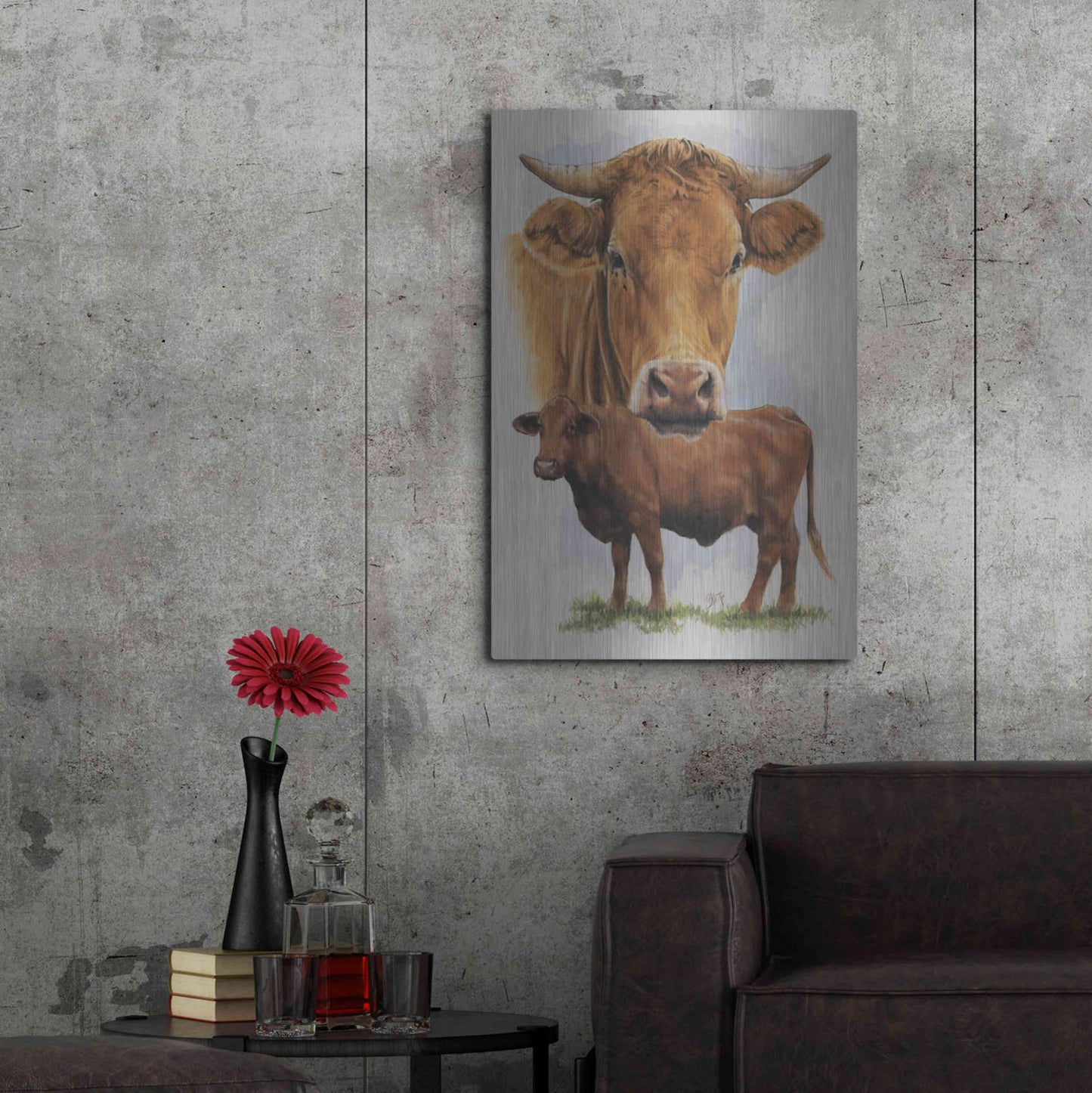 Luxe Metal Art 'Guernsey Cow' by Barbara Keith, Metal Wall Art,24x36