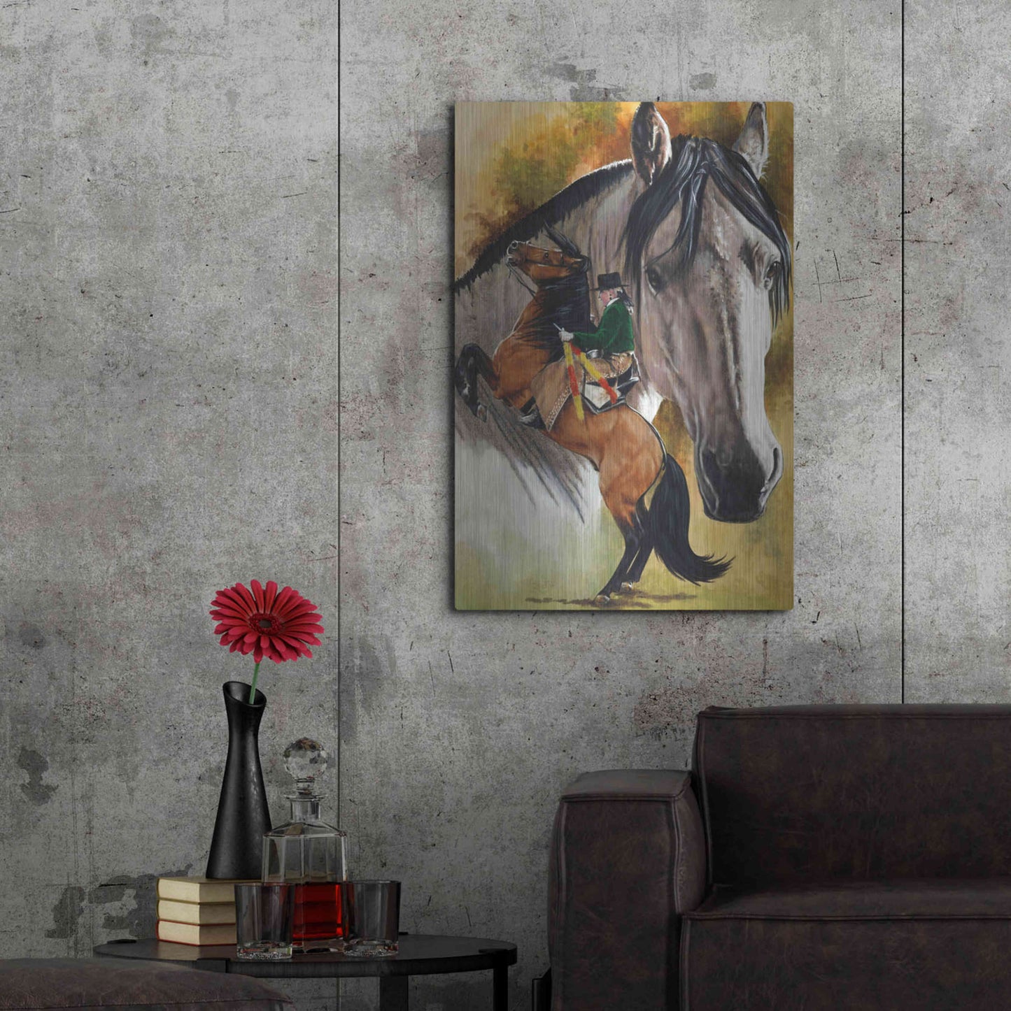 Luxe Metal Art 'Lusitano' by Barbara Keith, Metal Wall Art,24x36