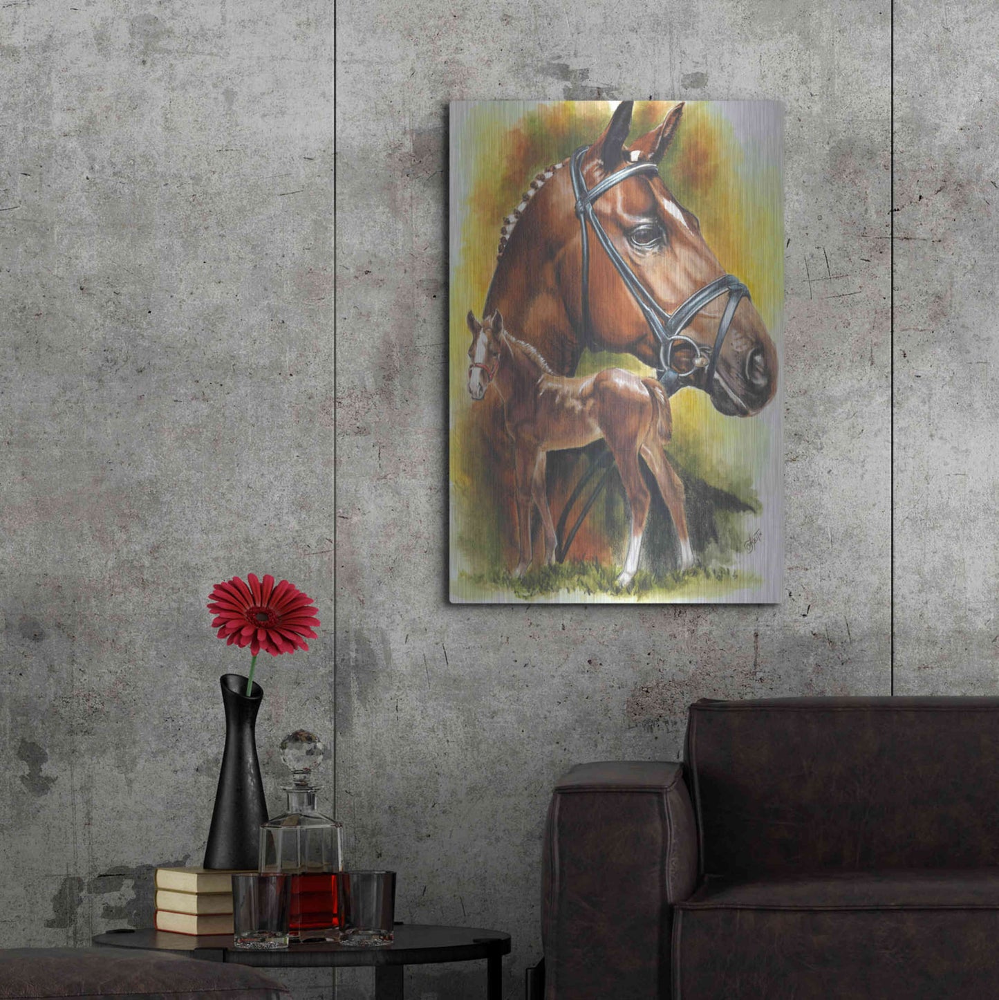 Luxe Metal Art 'Trakehner' by Barbara Keith, Metal Wall Art,24x36