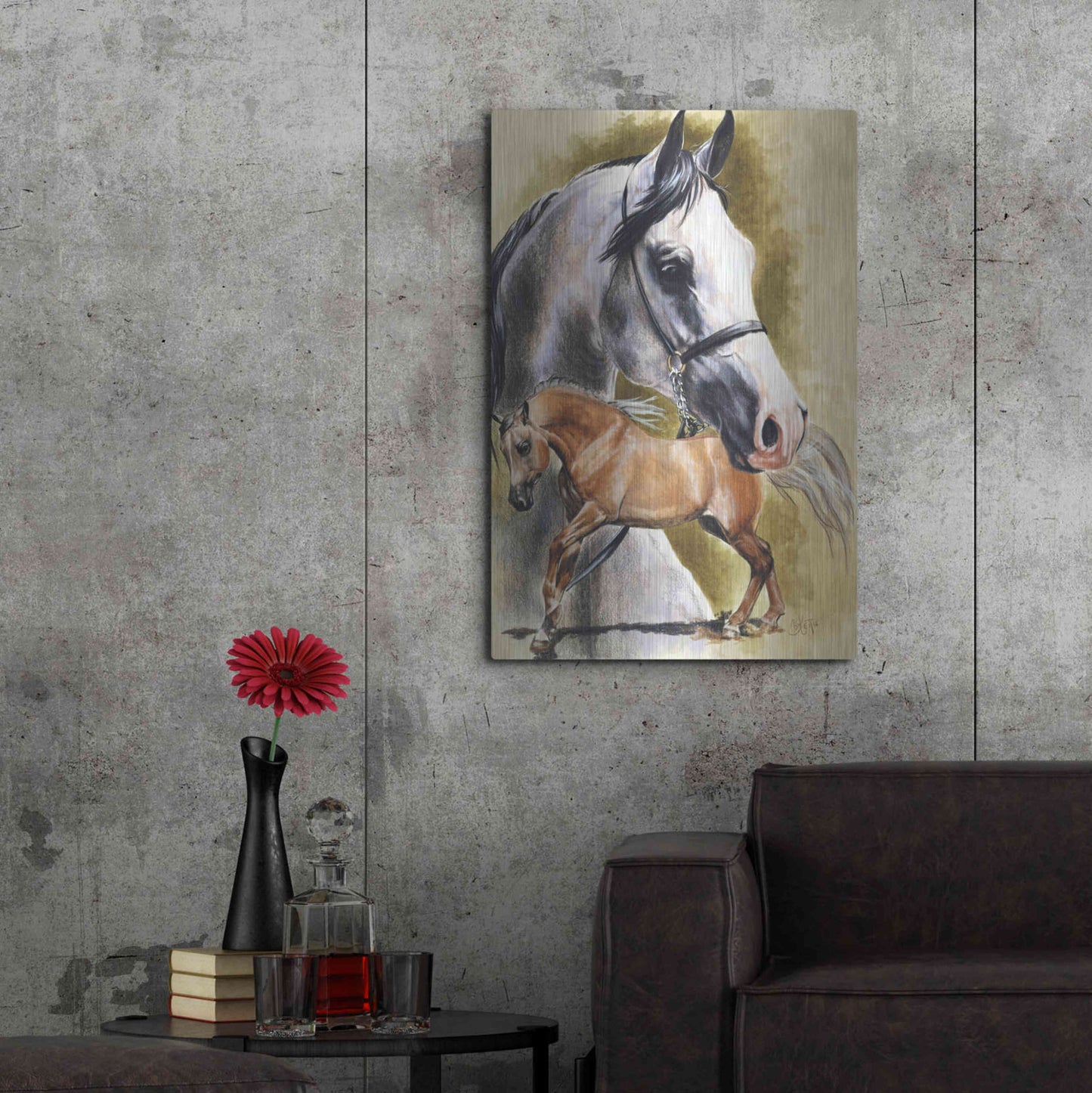 Luxe Metal Art 'Anglo-Arab' by Barbara Keith, Metal Wall Art,24x36