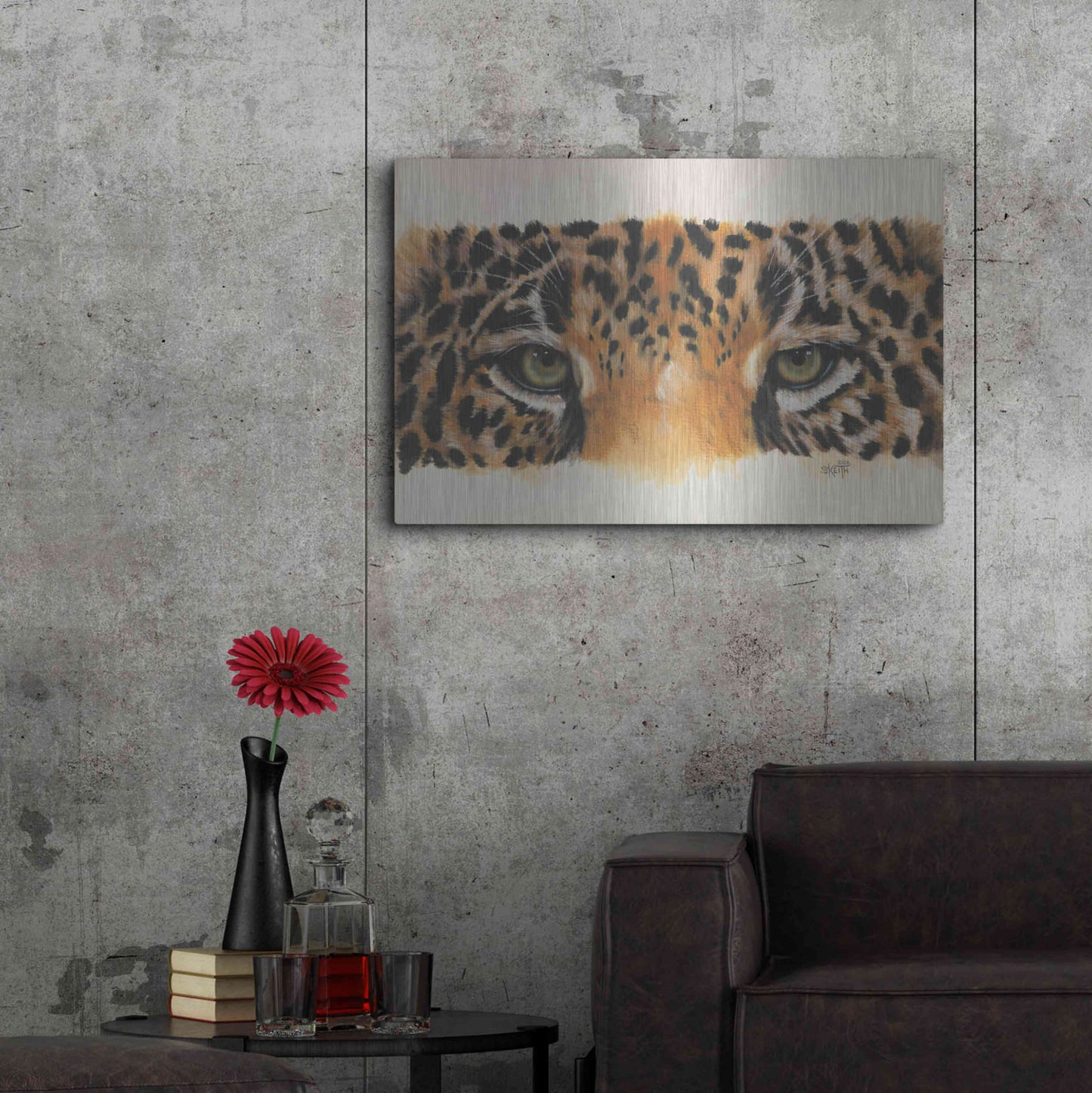 Luxe Metal Art 'Eye-Catching Jaguar' by Barbara Keith, Metal Wall Art,36x24