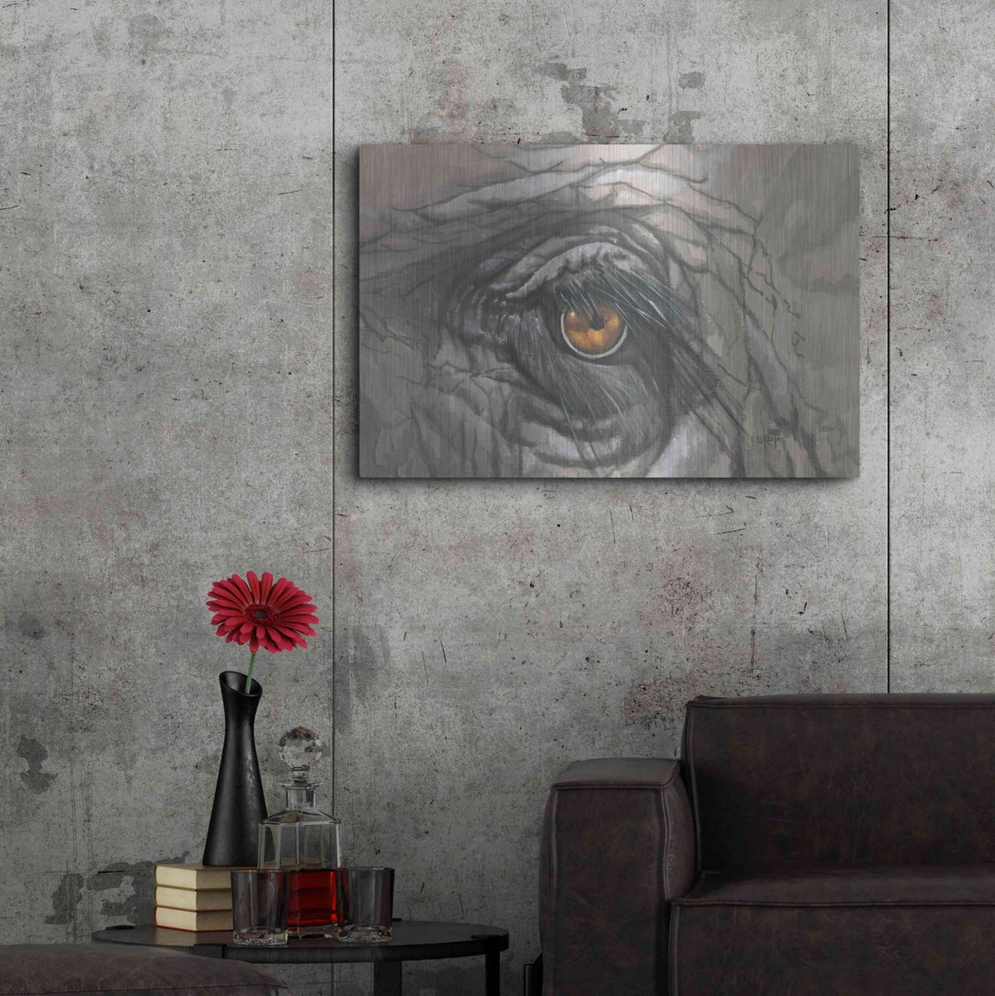 Luxe Metal Art 'Eye-Catching Elephant' by Barbara Keith, Metal Wall Art,36x24