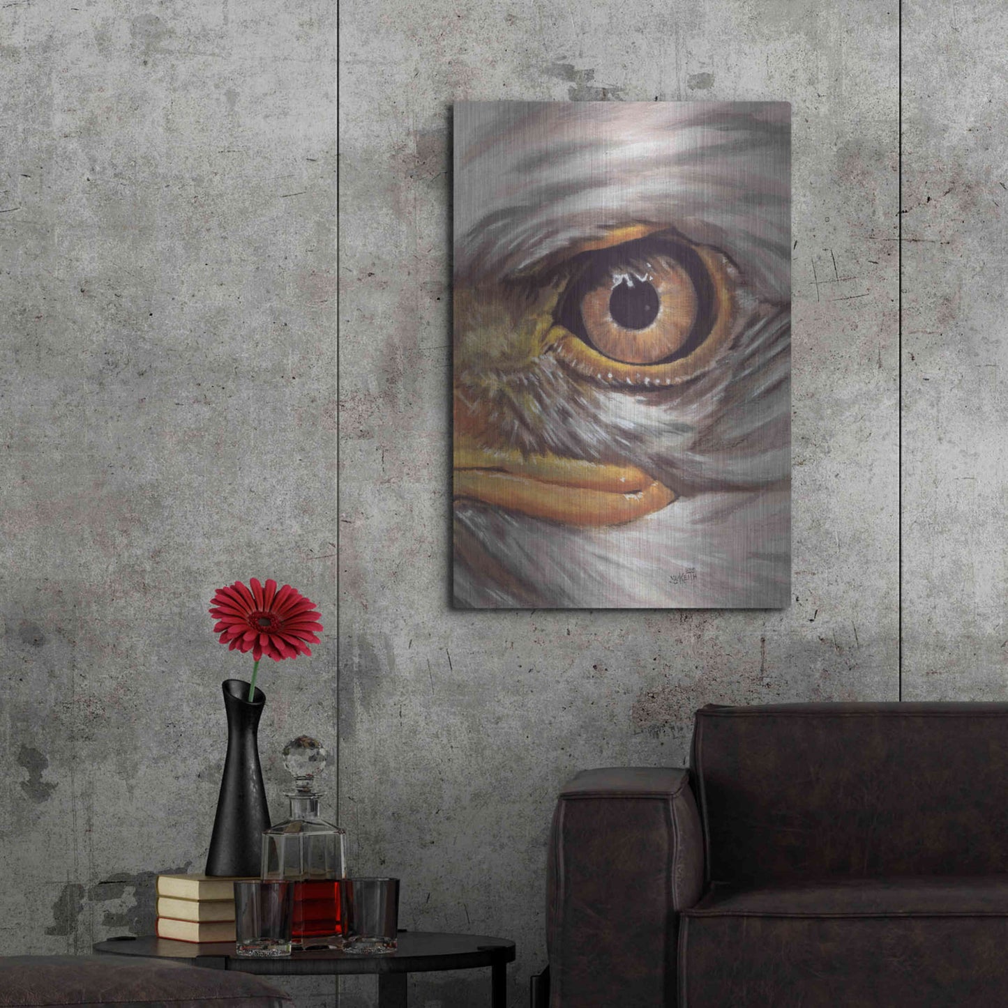 Luxe Metal Art 'Eye-Catching Bald Eagle' by Barbara Keith, Metal Wall Art,24x36