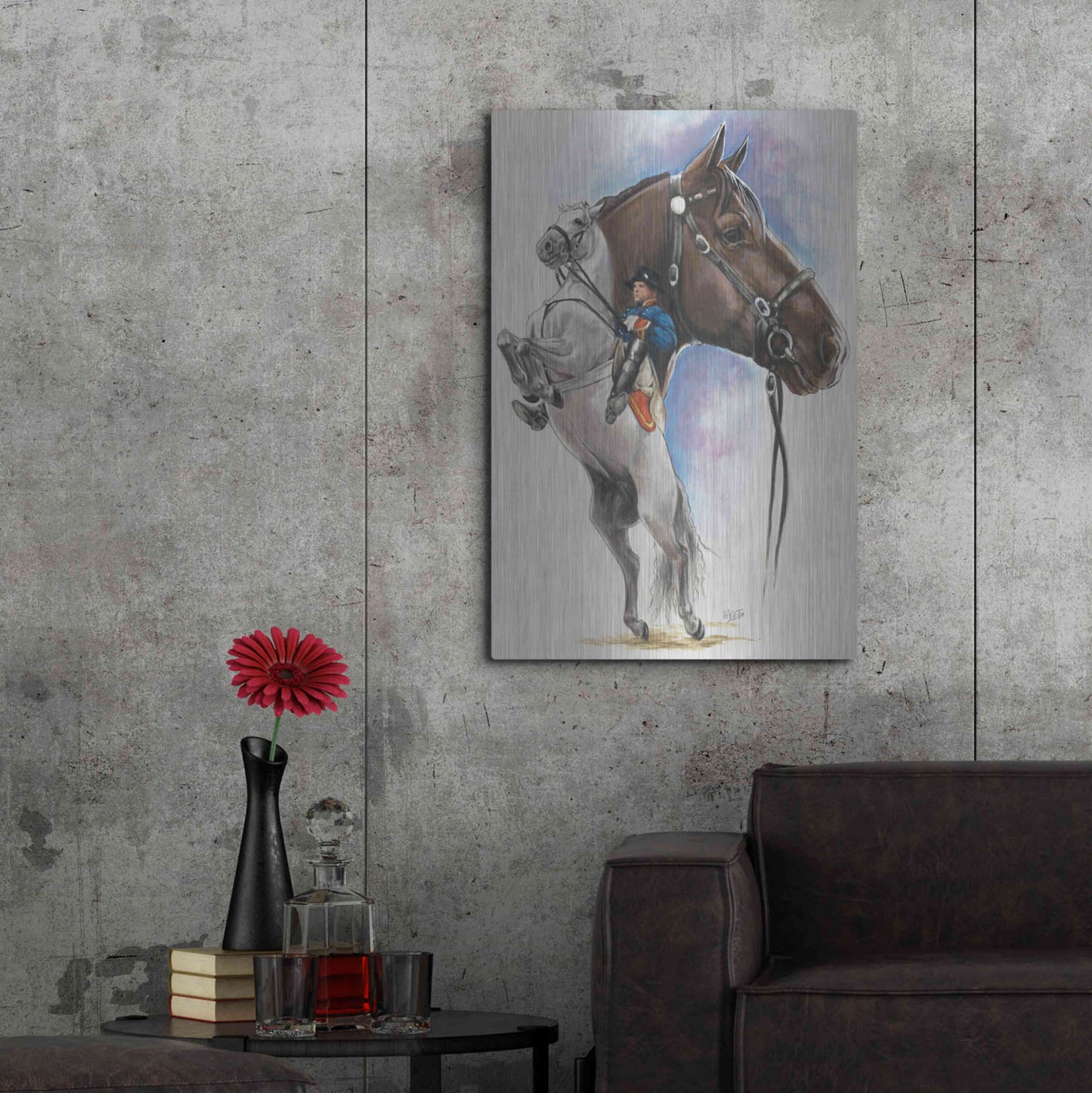 Luxe Metal Art 'Lippizaner' by Barbara Keith, Metal Wall Art,24x36