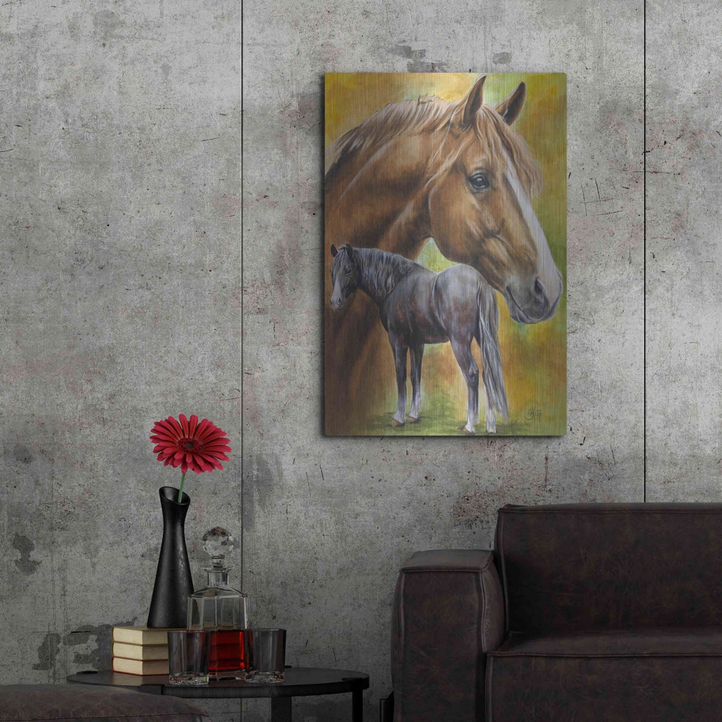 Luxe Metal Art 'Dutch Warm Blood' by Barbara Keith, Metal Wall Art,24x36