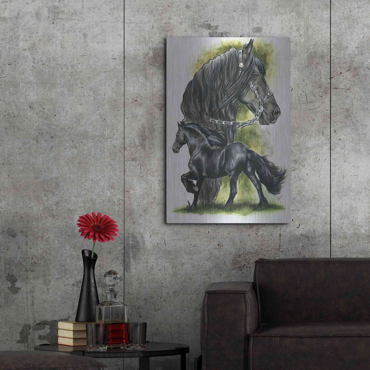 Luxe Metal Art 'Fresian' by Barbara Keith, Metal Wall Art,24x36