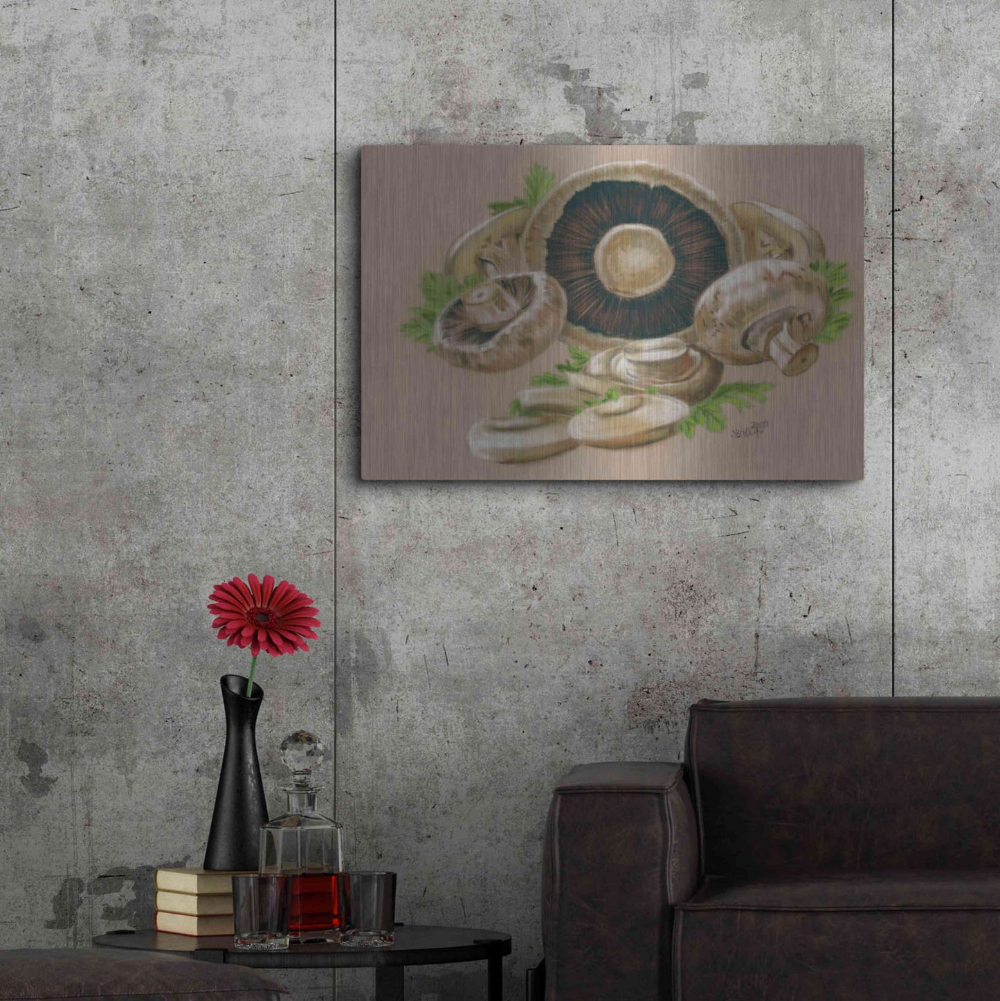 Luxe Metal Art 'Mushrooms' by Barbara Keith, Metal Wall Art,36x24