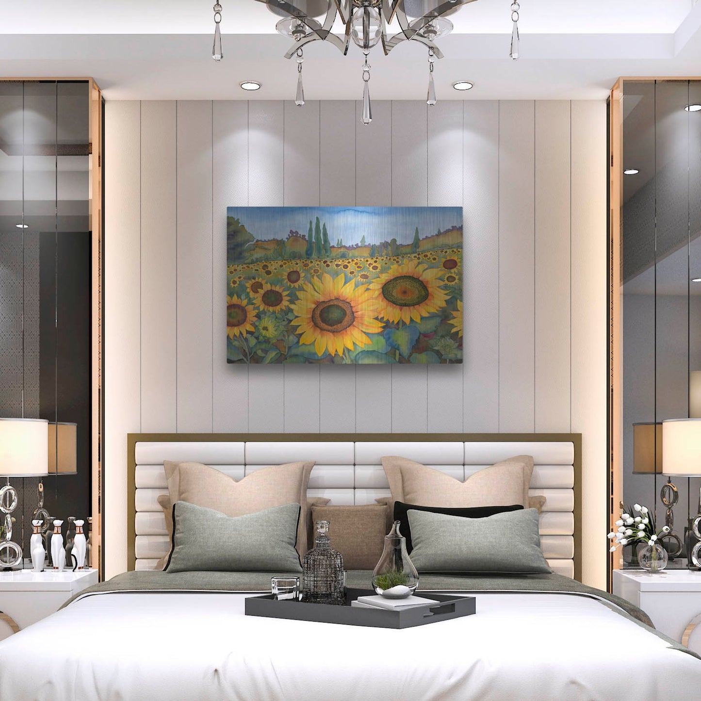Luxe Metal Art 'Sunflower Fields' by Carissa Luminess, Metal Wall Art,36x24