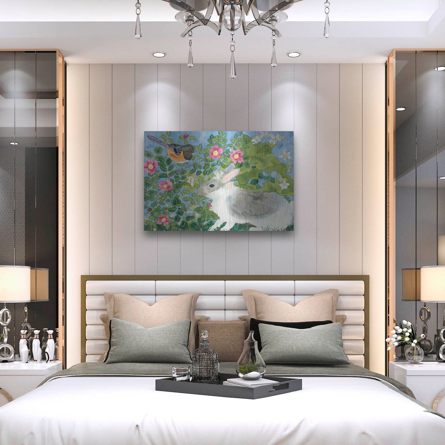 Luxe Metal Art 'Bunny with Towee' by Carissa Luminess, Metal Wall Art,36x24