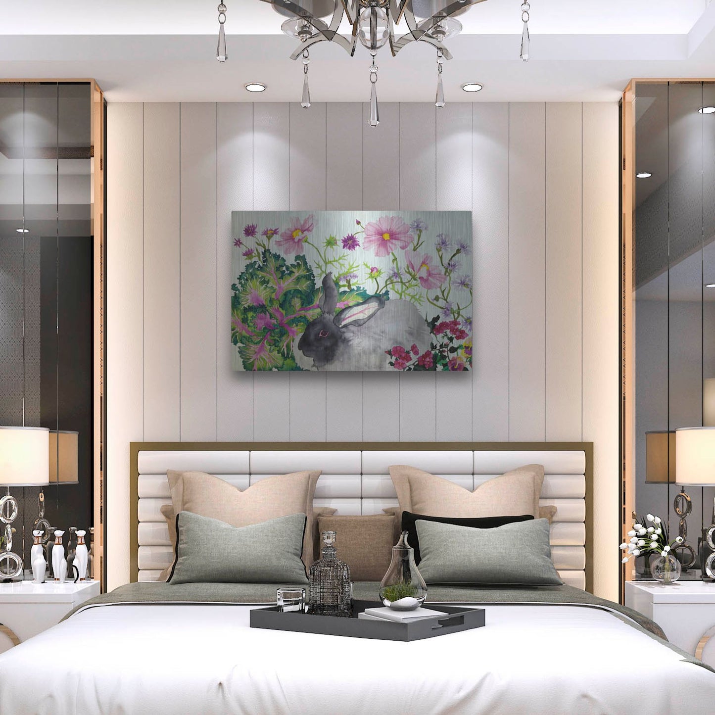 Luxe Metal Art 'Hubert with Kale' by Carissa Luminess, Metal Wall Art,36x24