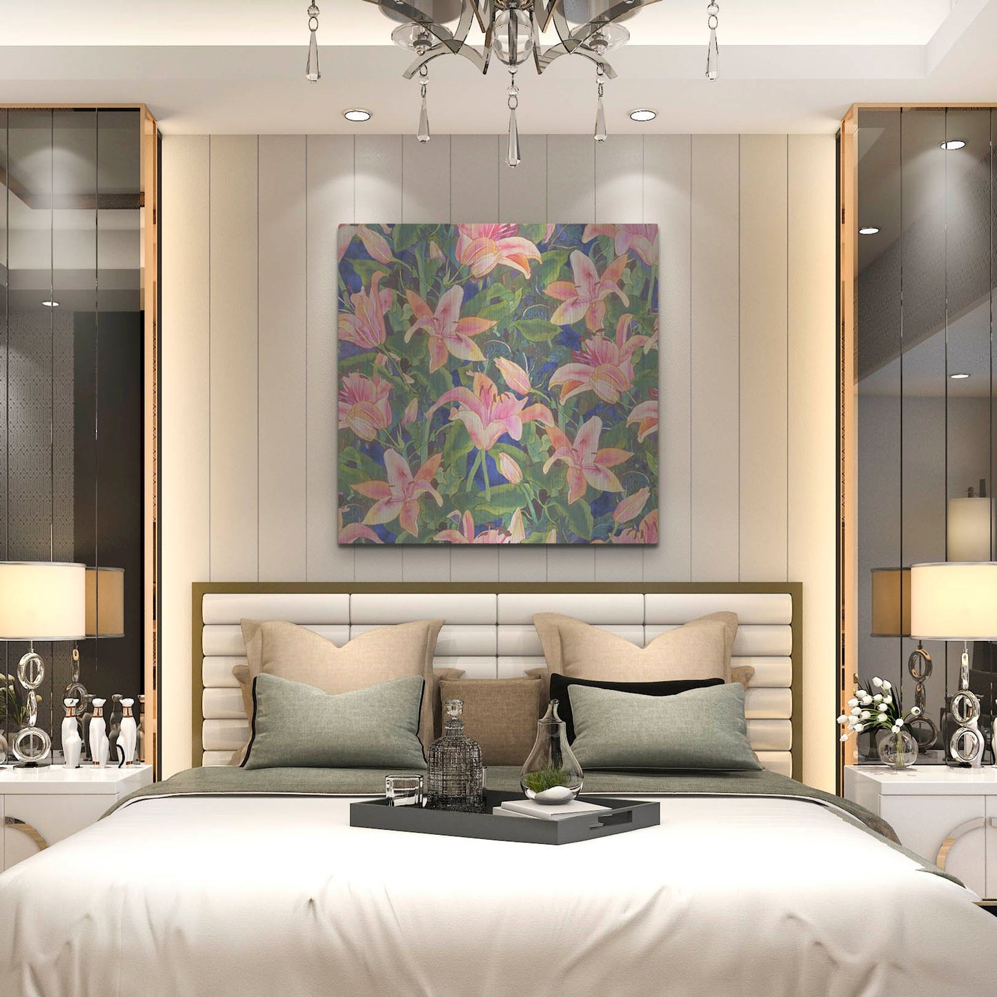 Luxe Metal Art 'Dance of Love- lily repeat' by Carissa Luminess, Metal Wall Art,36x36
