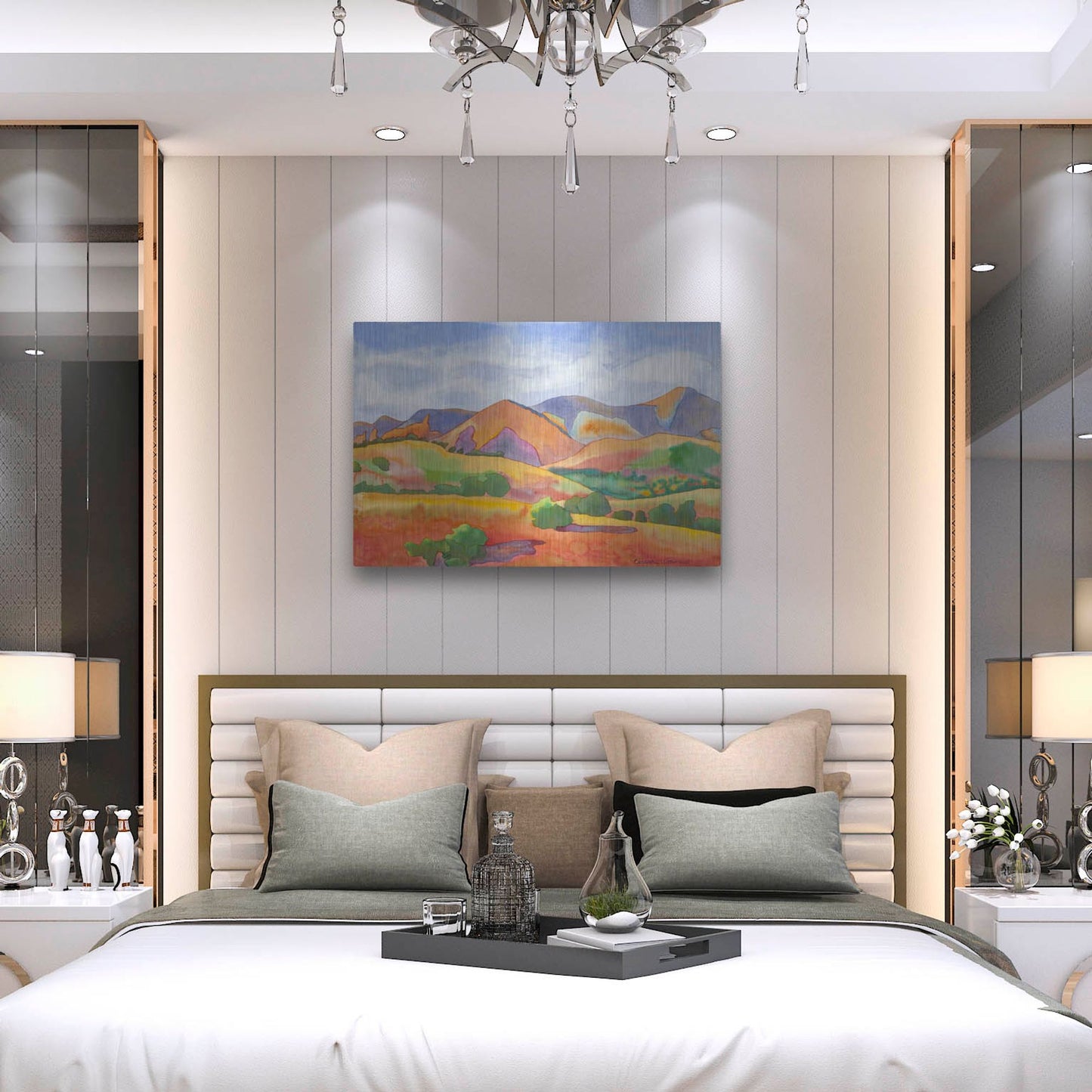 Luxe Metal Art 'Golden Hills' by Carissa Luminess, Metal Wall Art,36x24