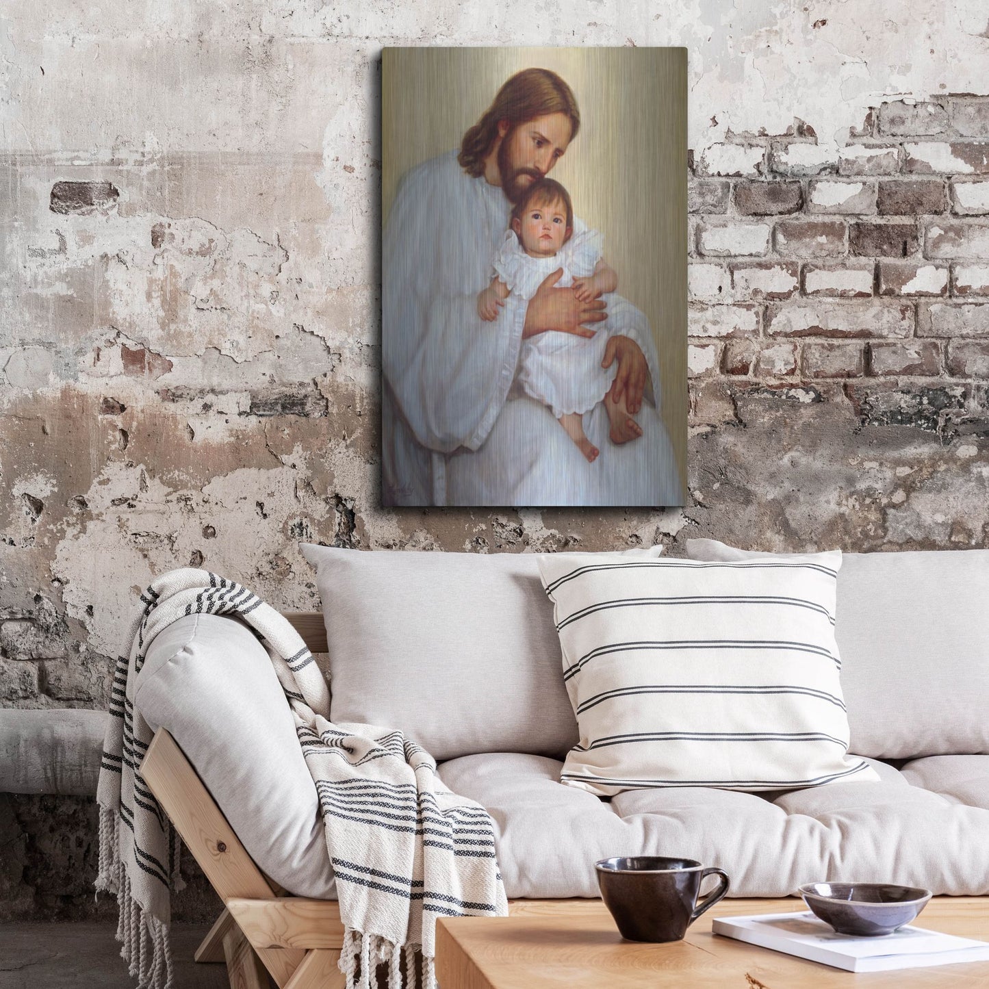 Luxe Metal Art 'Safely In His Arms' by David Lindsley, Metal Wall Art,24x36