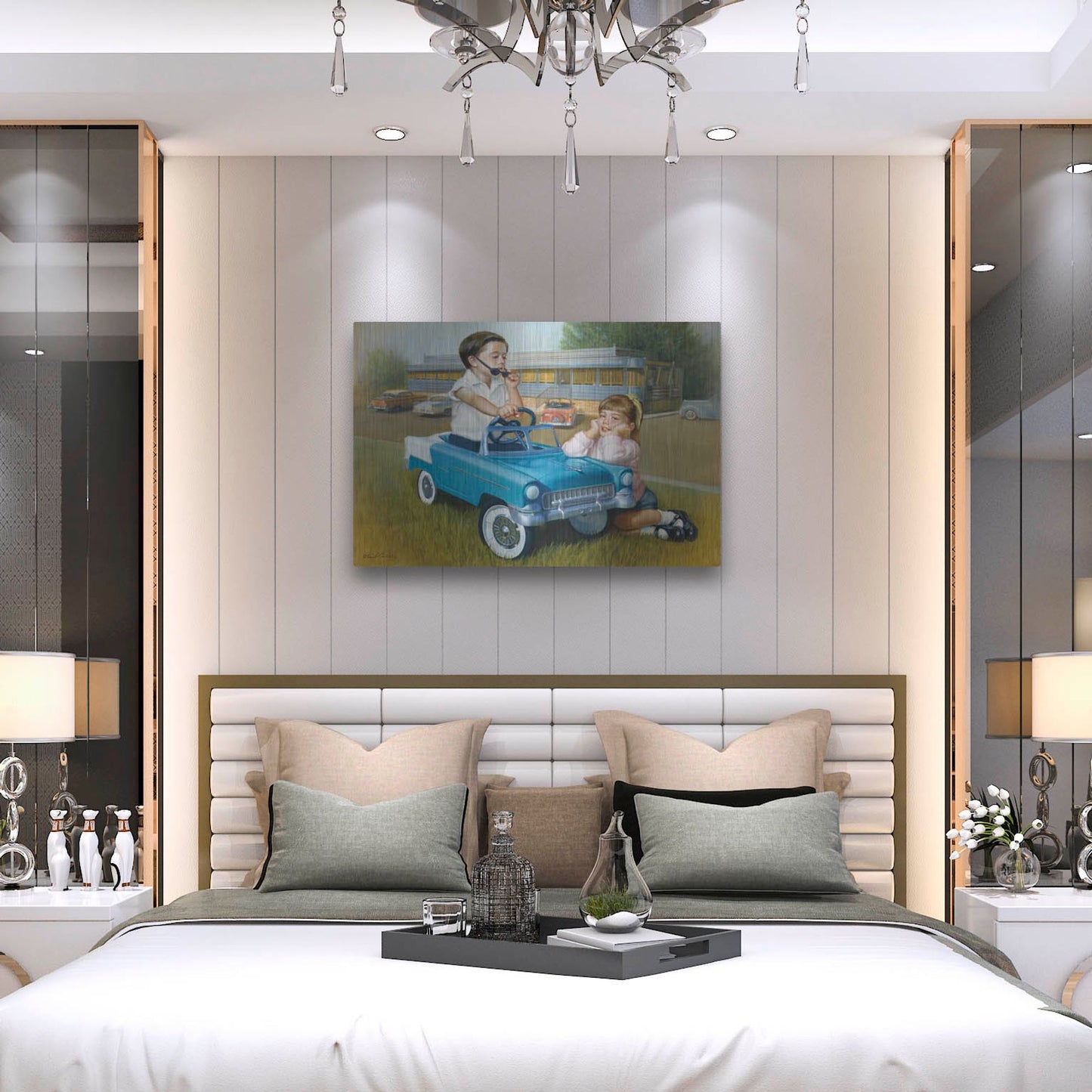 Luxe Metal Art '55 Classic' by David Lindsley, Metal Wall Art,36x24